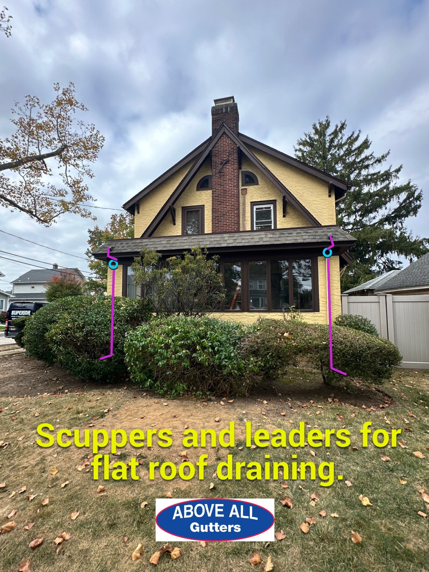 Roof Drainage Installation in Lynbrook, NY** 🌟🏡 by Above All Gutters 
