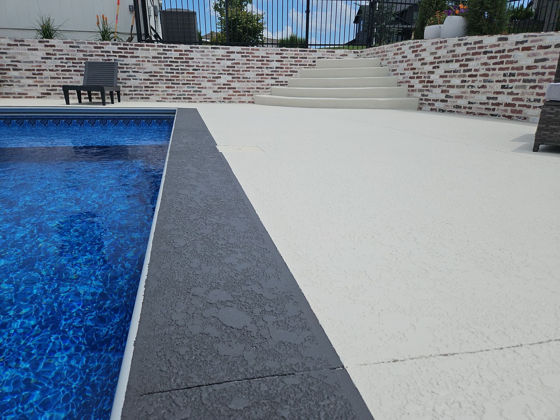 KCMO--Sundek Classic Texture Resurfacing--Bone White by Big Red Decorative Concrete, LLC