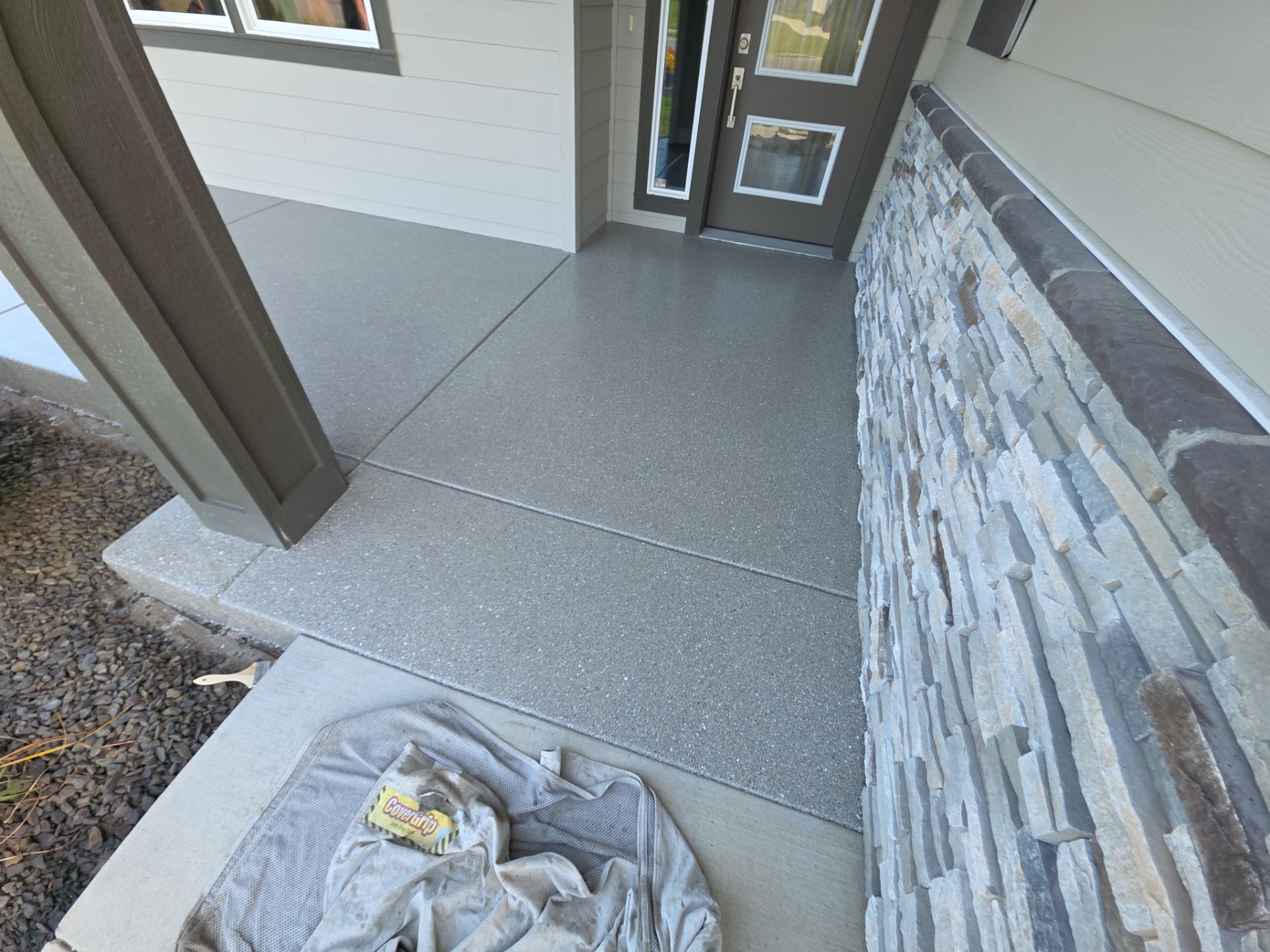 Front Porch and Back Patio Concrete Transformation in Liberty Lake by Croc Coatings, LLC