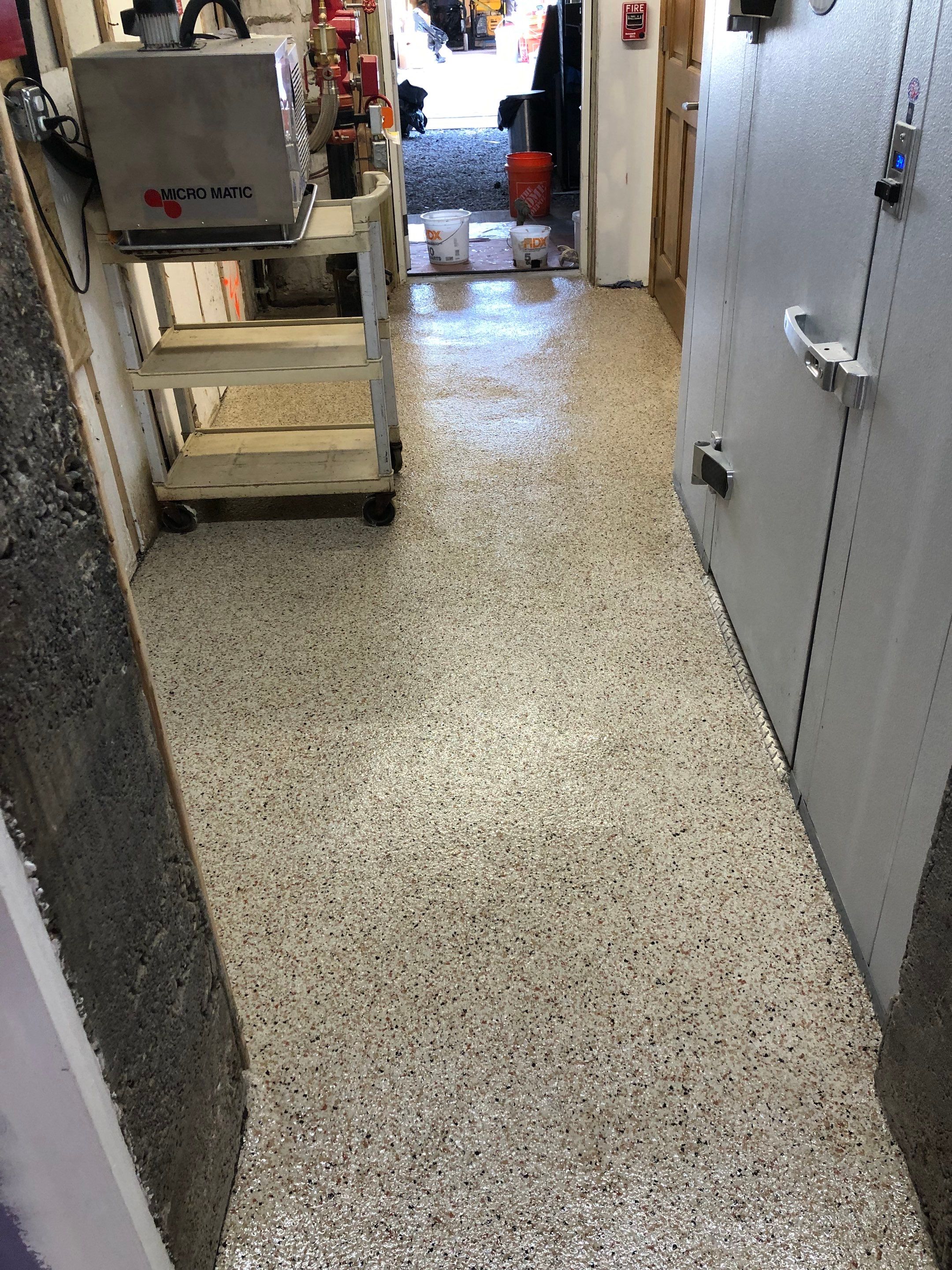 Restaurant Food Prep basement Project in Heidelberg by Floors in a Day, Inc