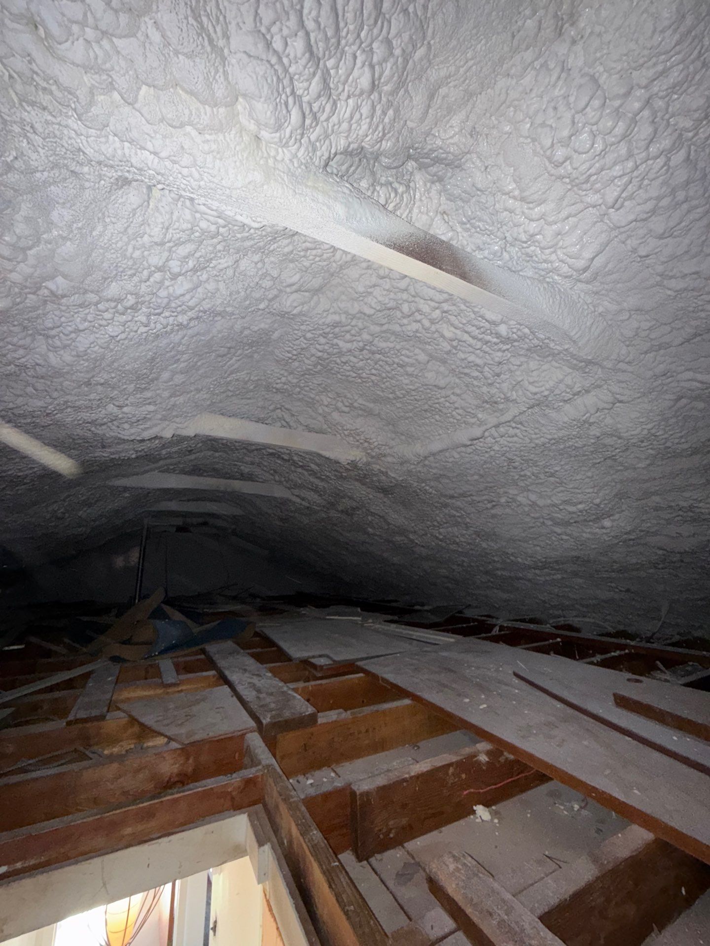 Attic Insulation using open cell spray foam by NYS Foam & Energy