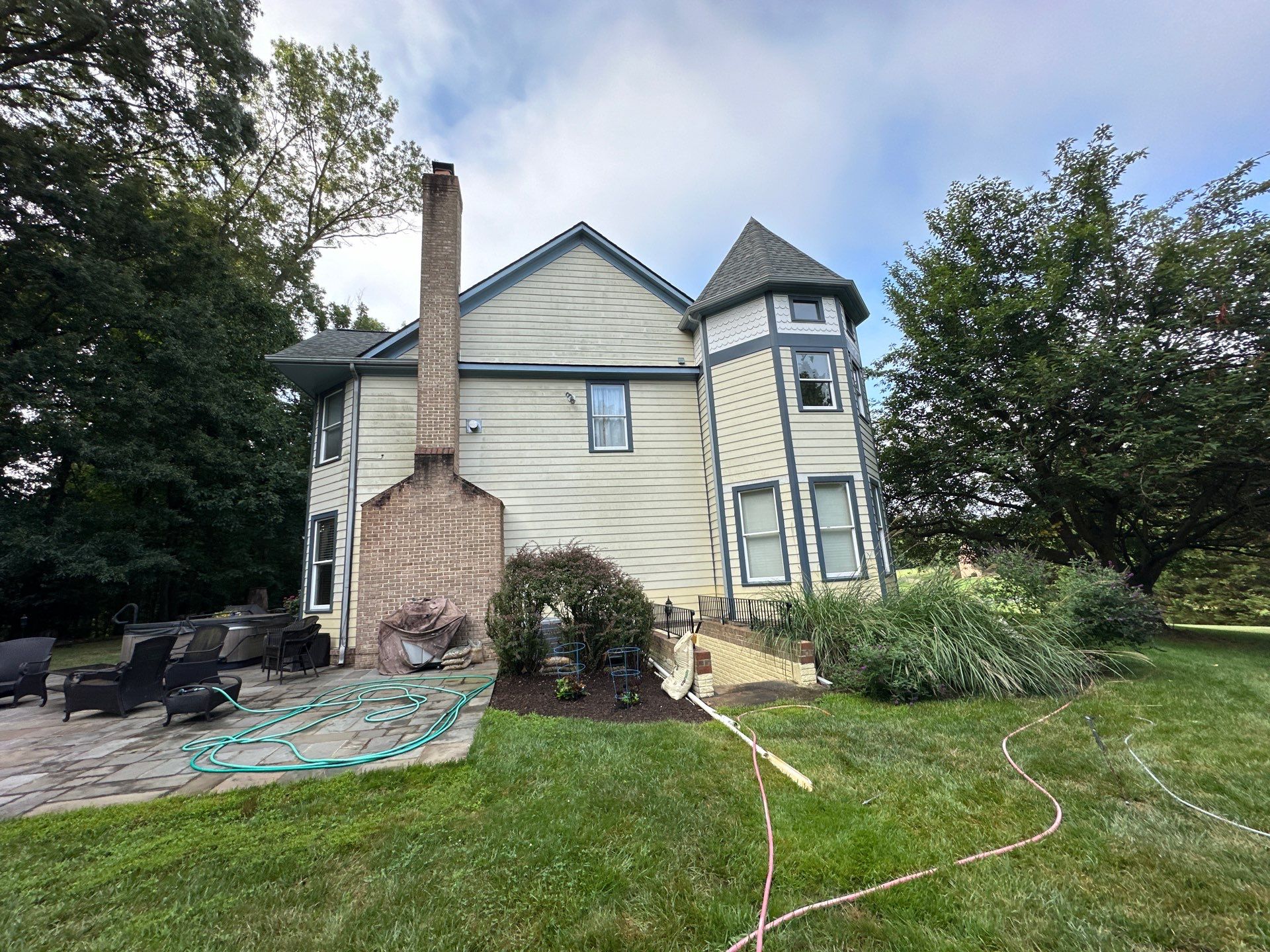Full Exterior House Washing for Woodbine Victorian Residence by Baltimore Pressure Washers Inc.