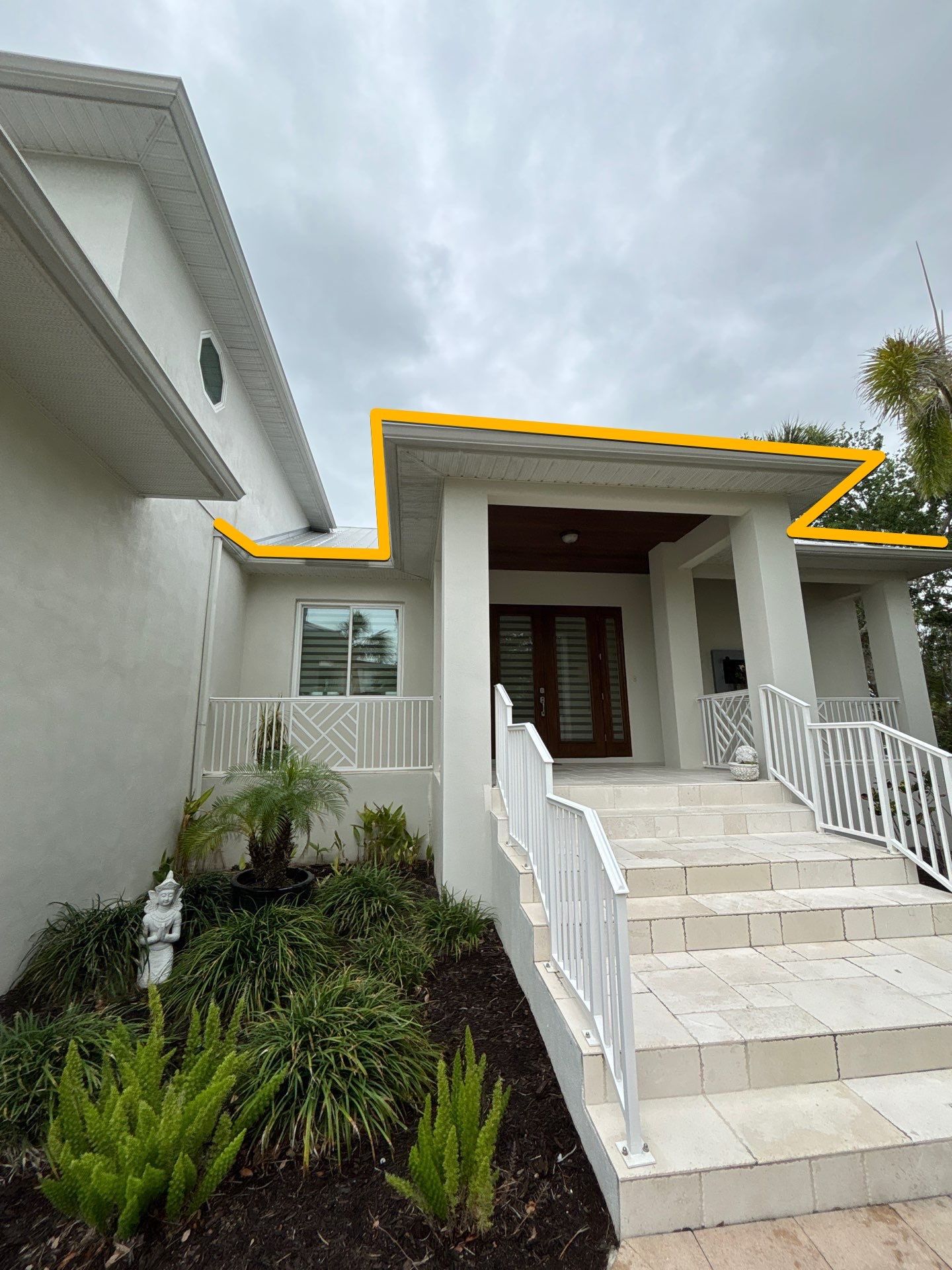6-Inch White Seamless Gutters Installation in Siesta Key FL by Gutter Professors