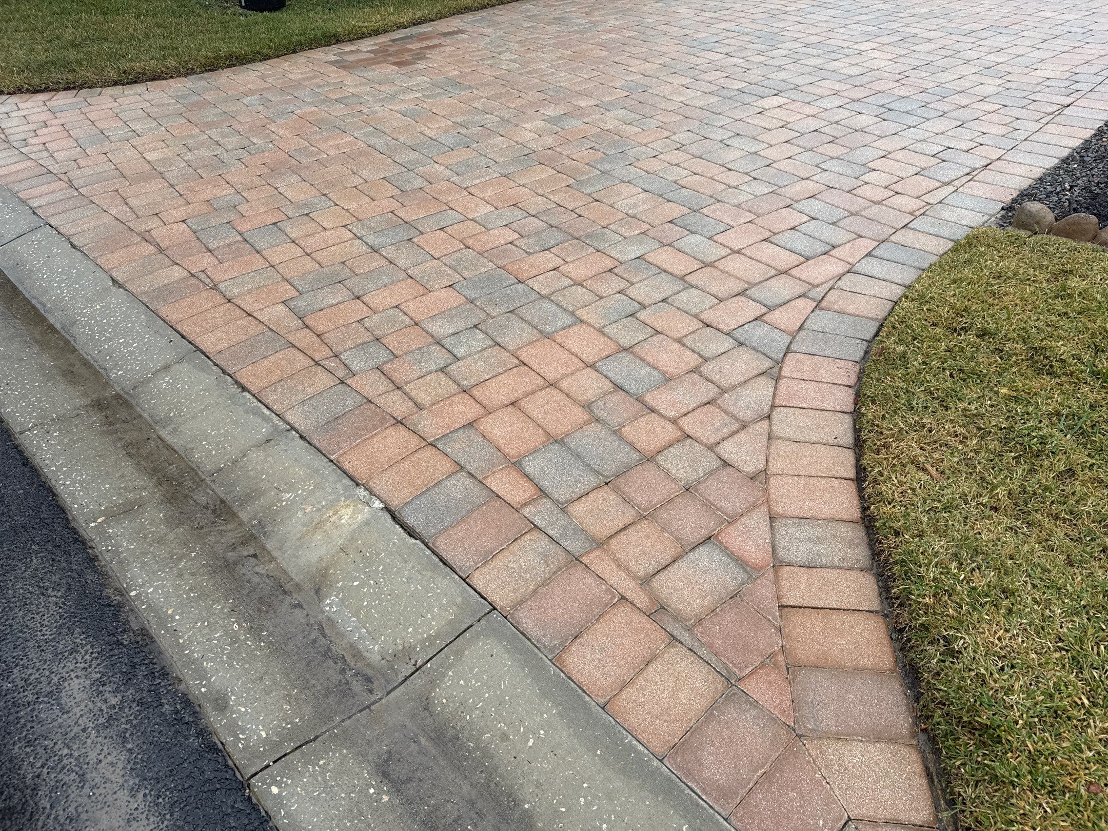 Oil & Tar Removal from Paver Driveway & Entryway by Sunshine AquaWash