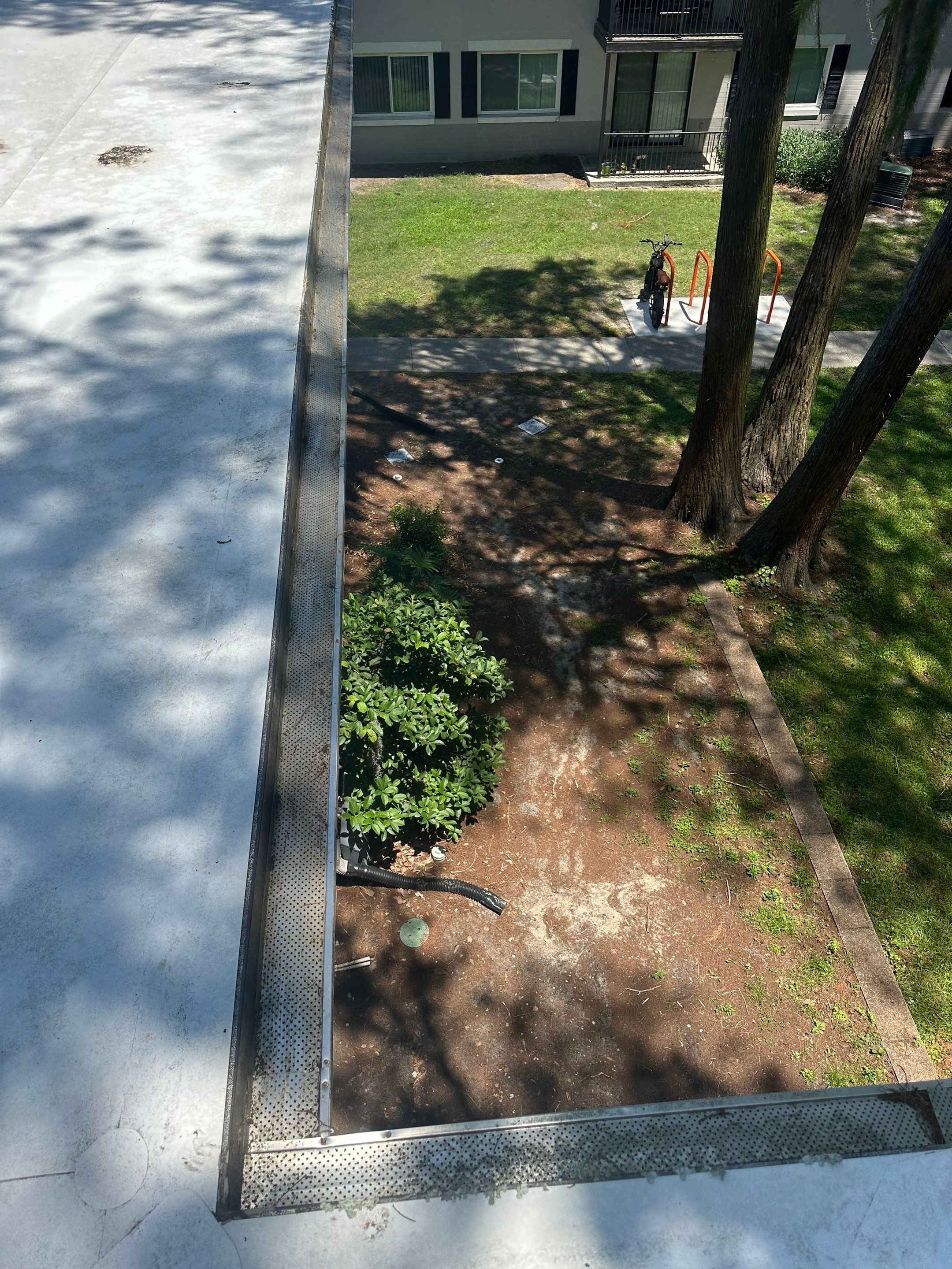 Commercial gutter cleaning Gainesville, FL after photo with clean gutters