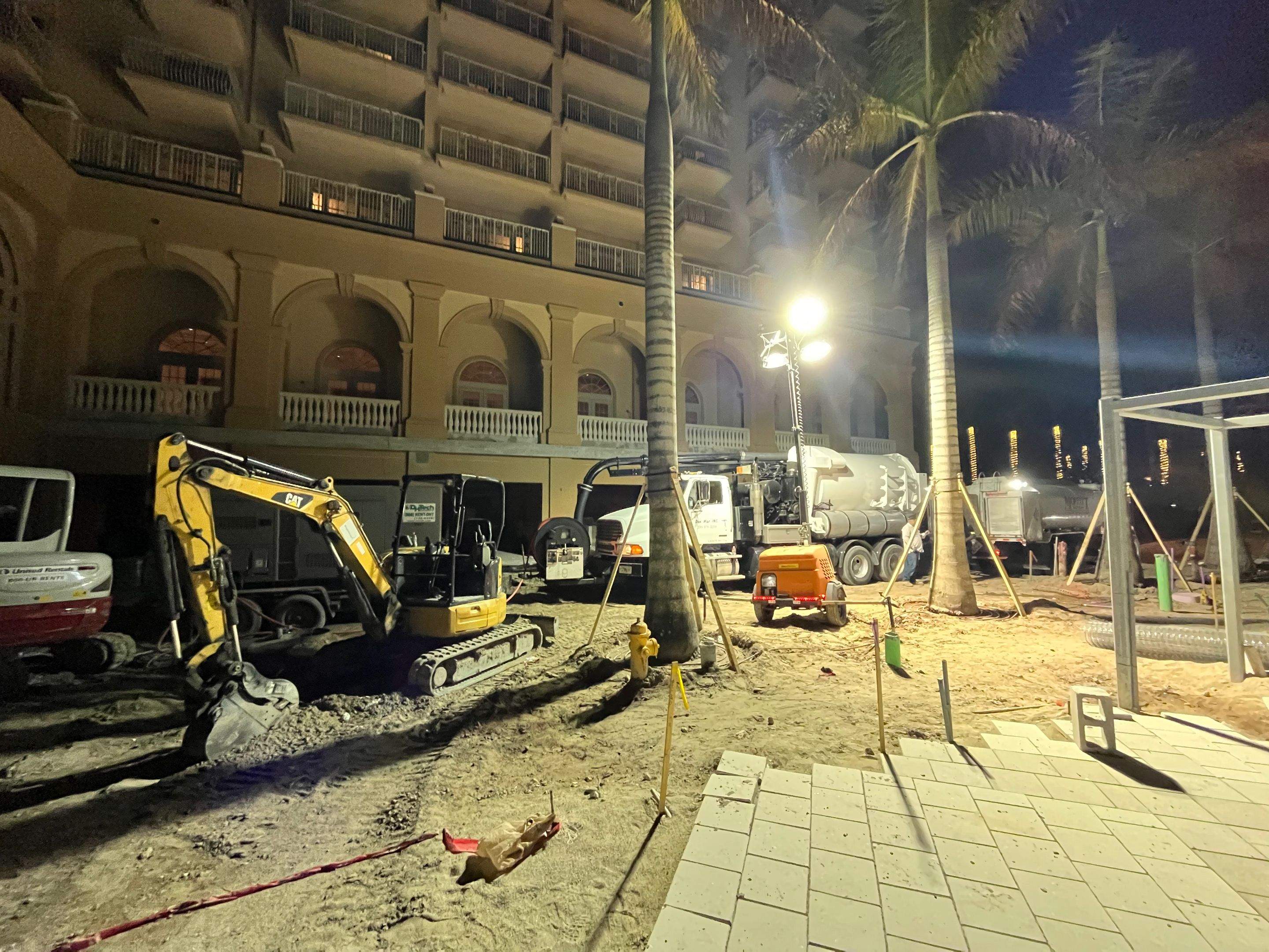 Ritz-Carlton S. Pool Deck & S. Service Rd Drain Cleaning by APS Power & Water