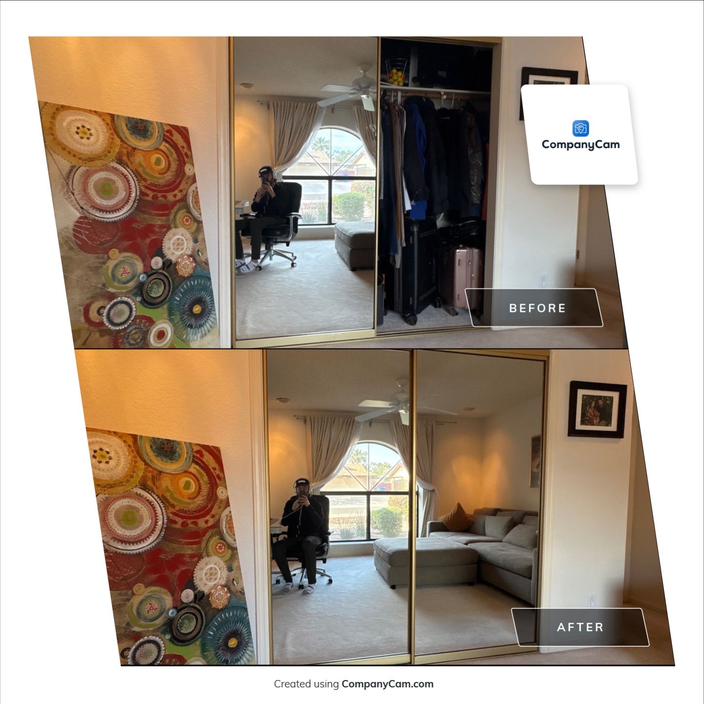 Basement Remodel using paint  by CompanyCam Sales Demo