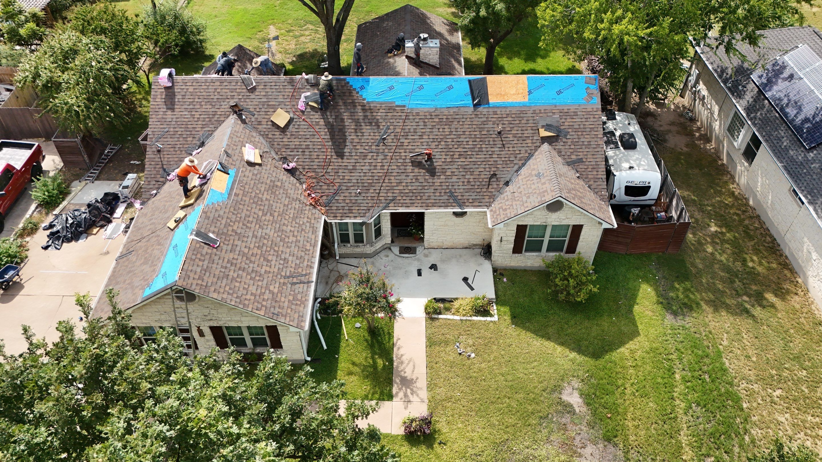 Replacement using Owens Corning - Duration - Teak by Action Exteriors Austin
