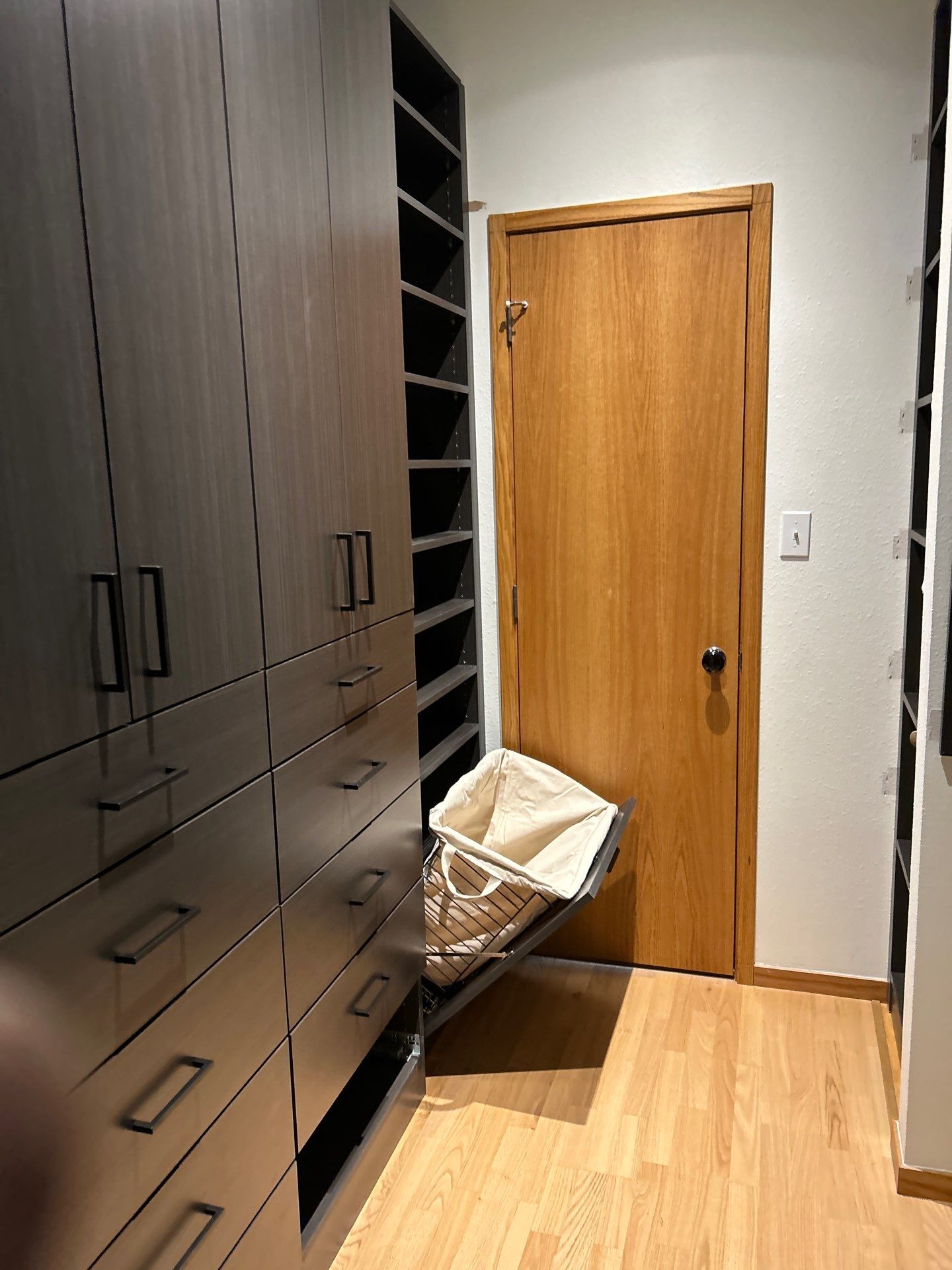 Black Riftwood Primary Closet in Centennial by Concept 32, Inc.