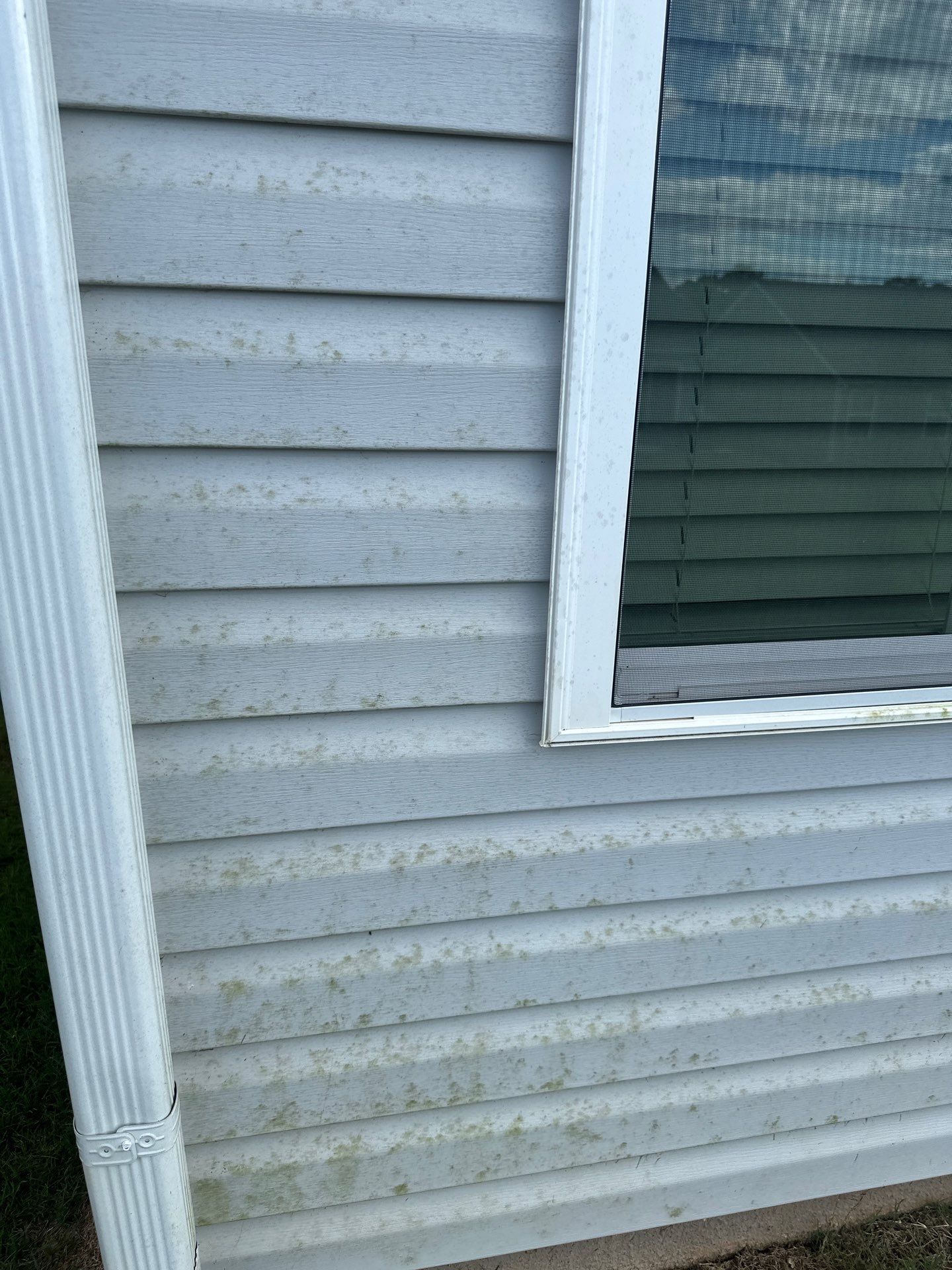 the pressure washing company is cleaning the exterior siding of a house the siding is likely made of vinyl and shows signs of dirt mildew and algae buildup the high-pressure water stream from the pressure washer will remove the grime and restore the siding to a cleaner state this service helps maintain the appearance and condition of the home exterior