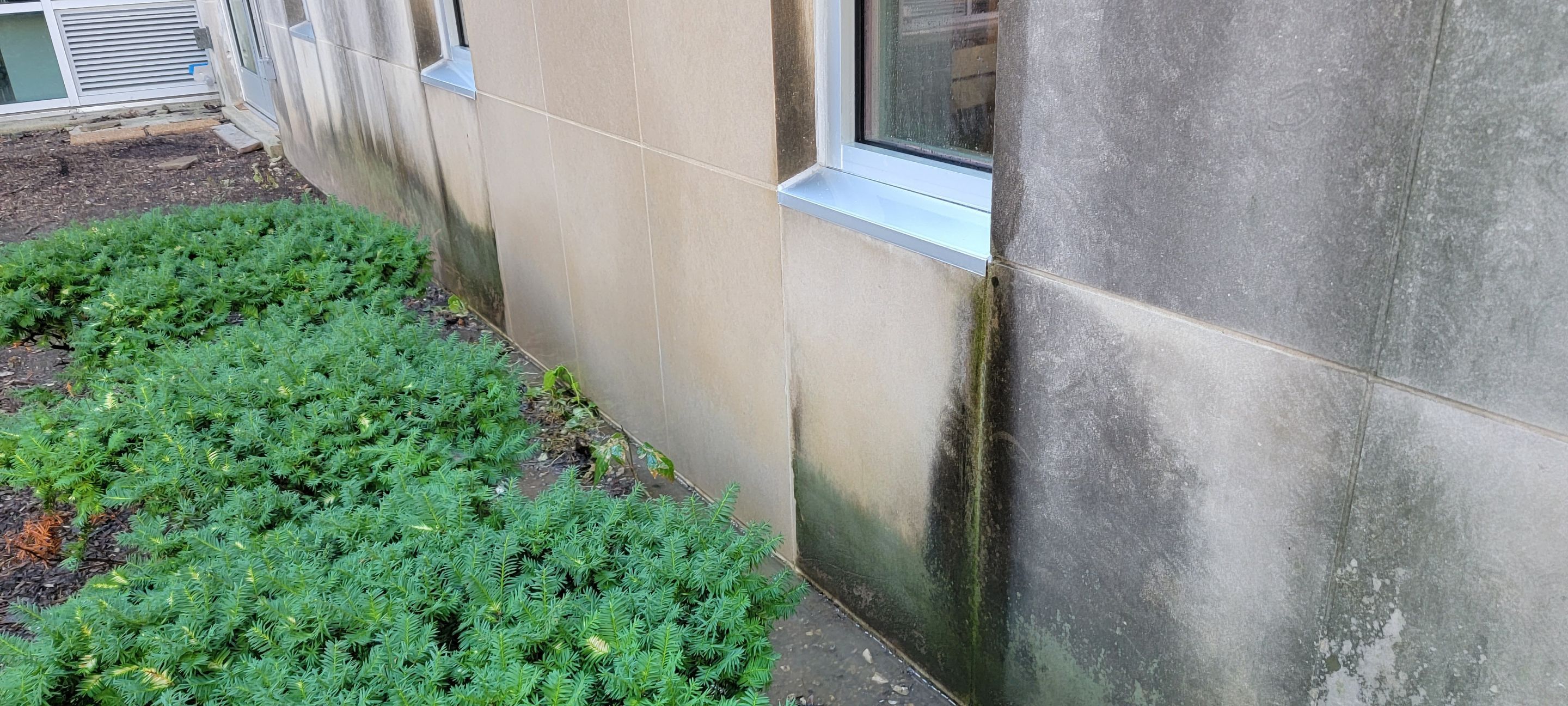 Courtyard pressure washing difficult access.  by Northern Power Washing LLC.