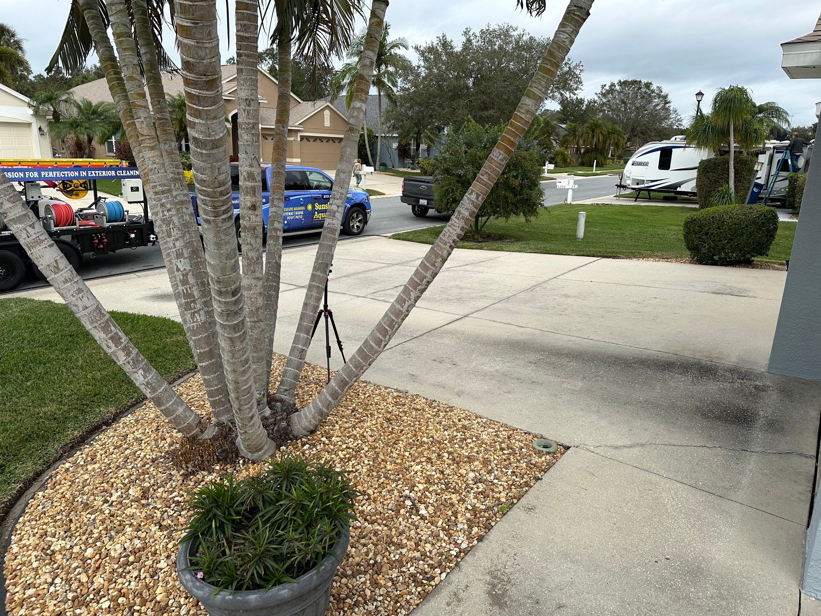 Concrete Driveway, Entryway & Street Curbing Cleaning in Fairways at Imperial Lakes, Palmetto, FL | Sunshine AquaWash by Sunshine AquaWash