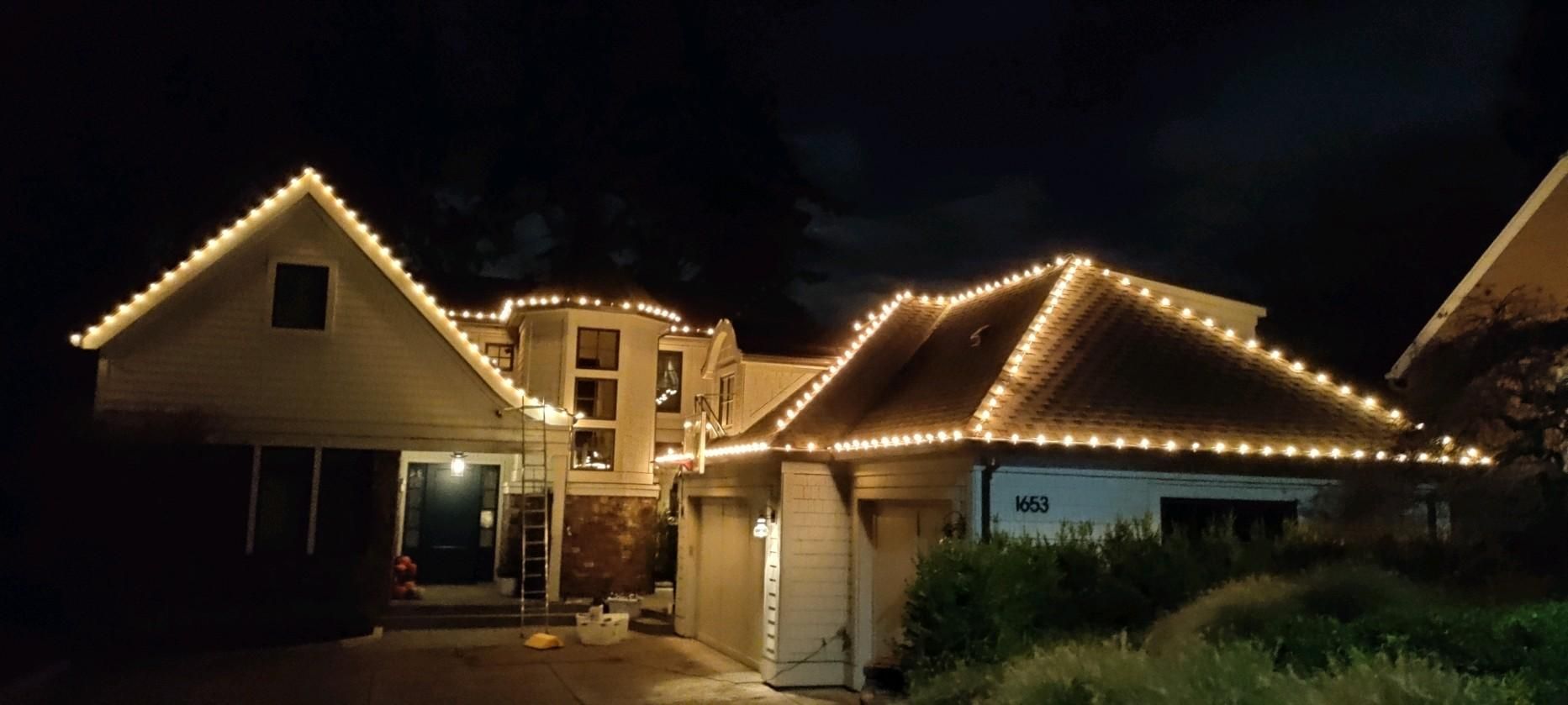 Holiday Lighting using C9 Incandescent - Opaque White by Paul Schopp