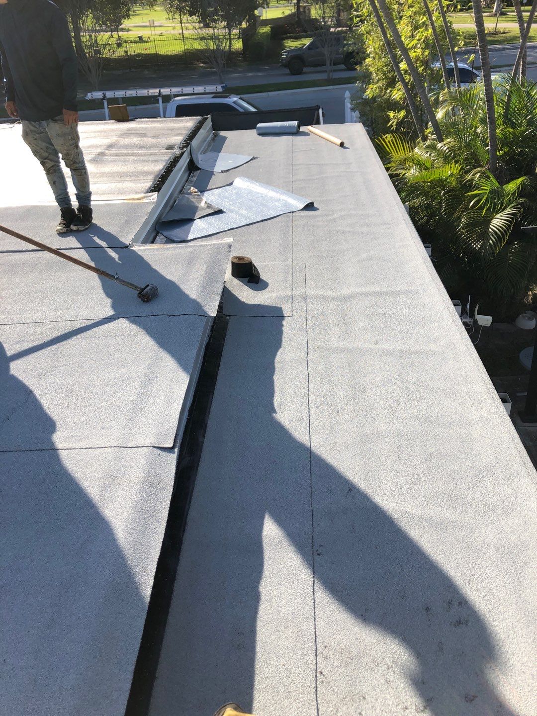 Residential Re-Roof using Polyglass Self-Adhered Flat Deck by First Due Roofing