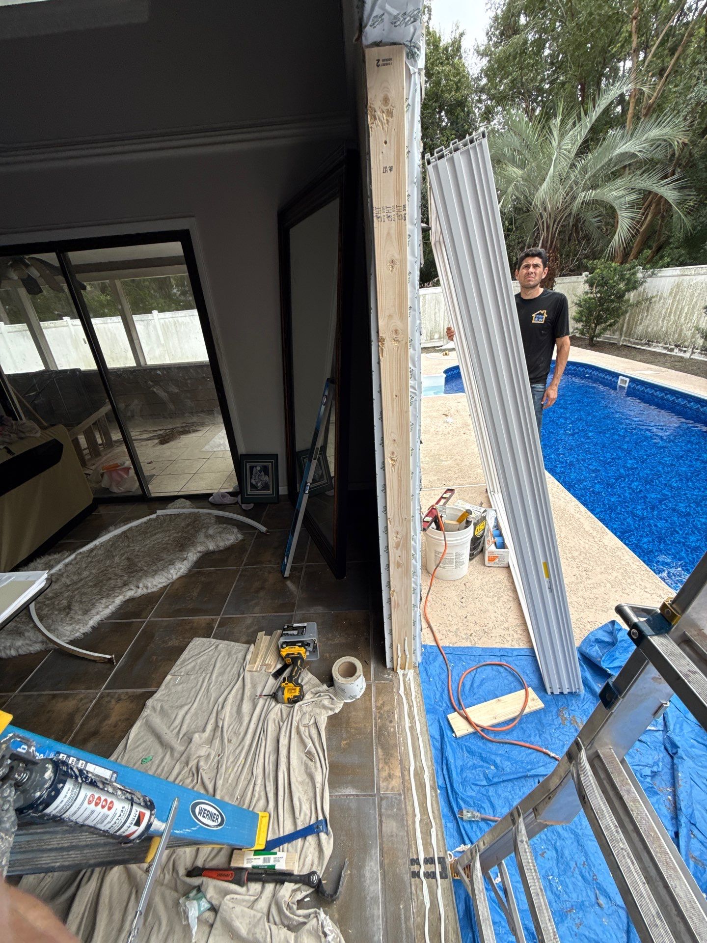 Custom Arched Transom and Sliding Patio Door Replacement in Gainesville by Windows & Doors Store
