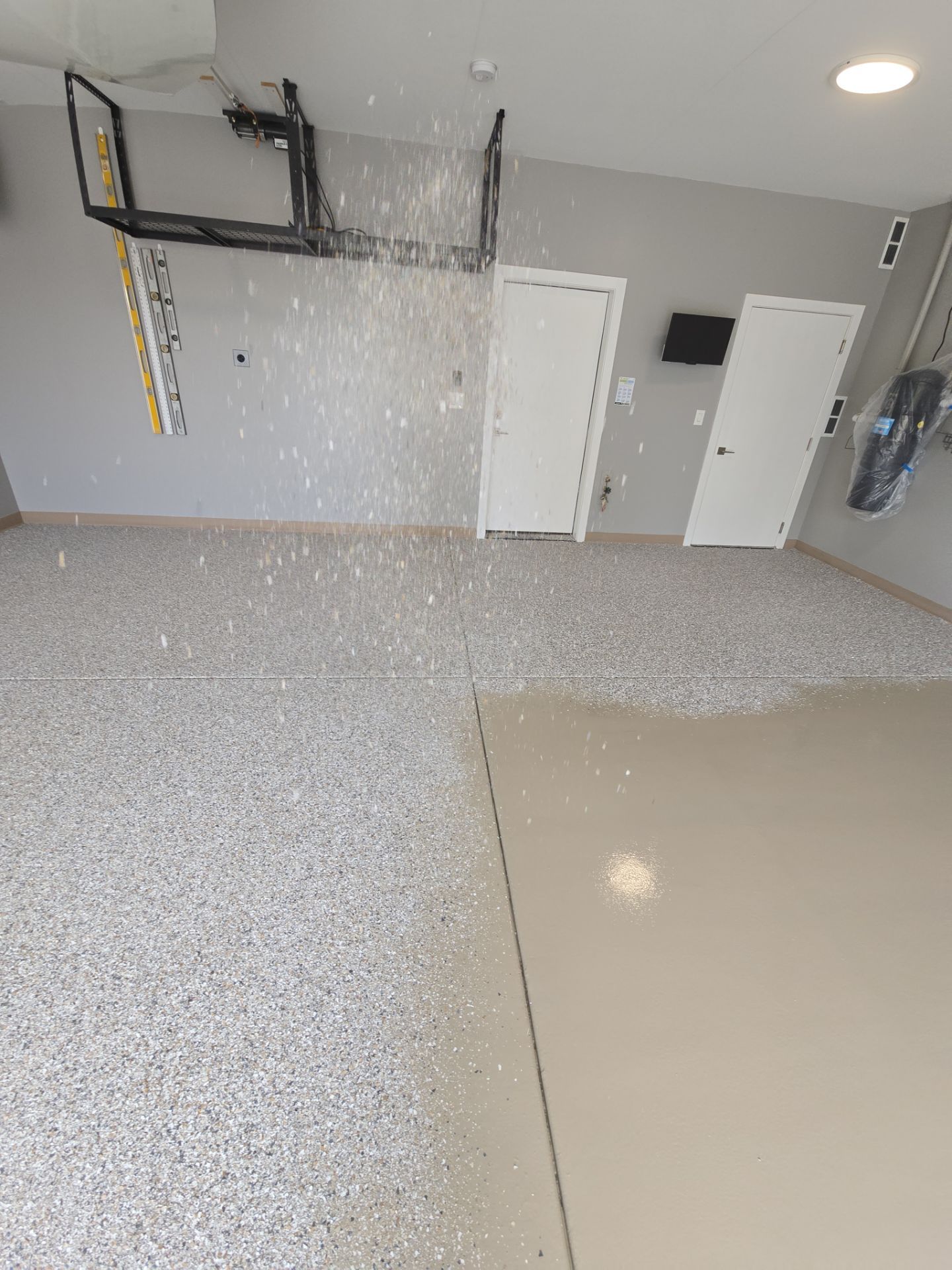 Custom Claystone Hybrid Polyurea Garage Floor Coating in Spokane by Croc Coatings, LLC