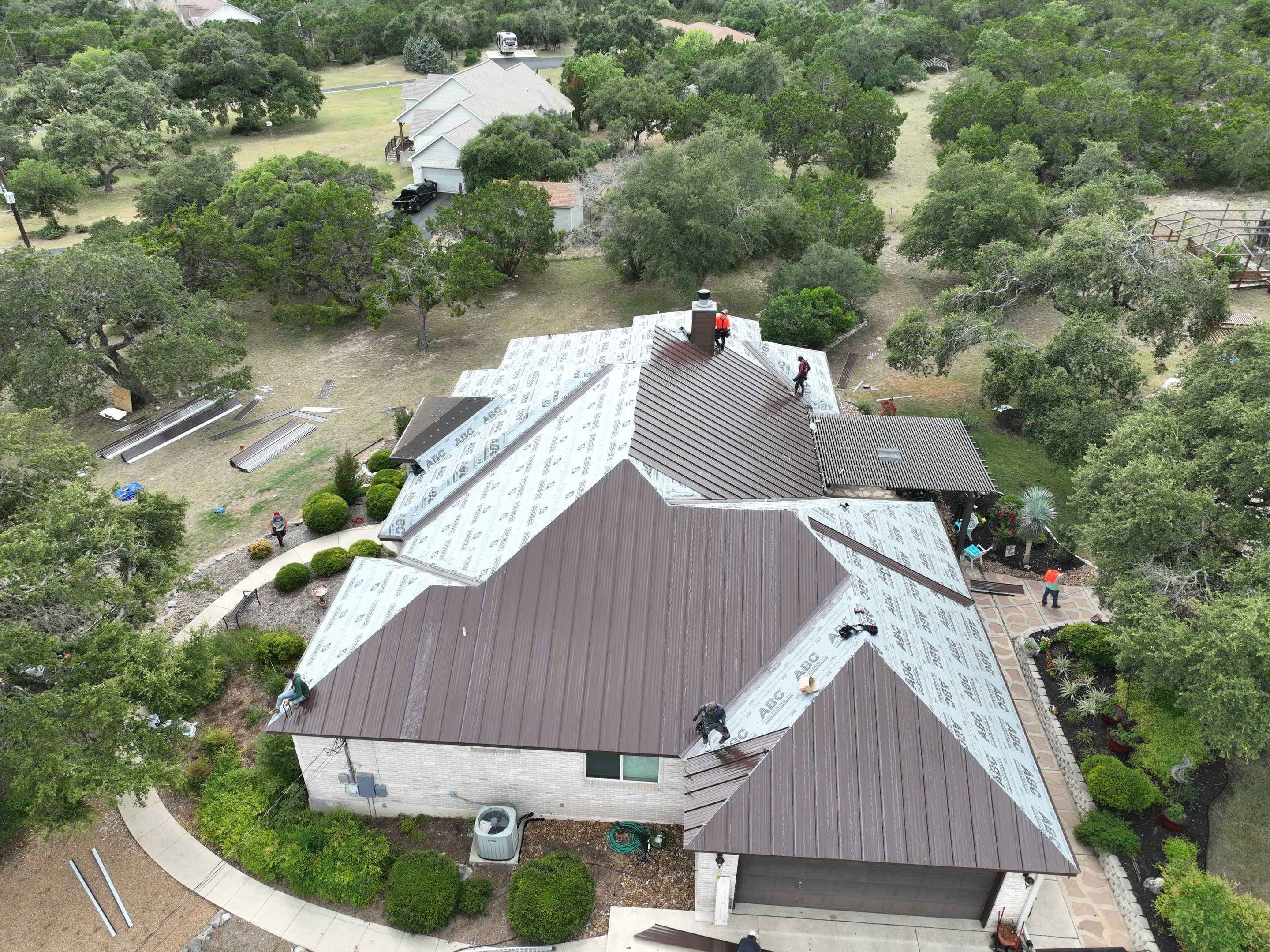 Residential Metal Roof Installation using McElroy Metal by Premier Roofing and Contracting