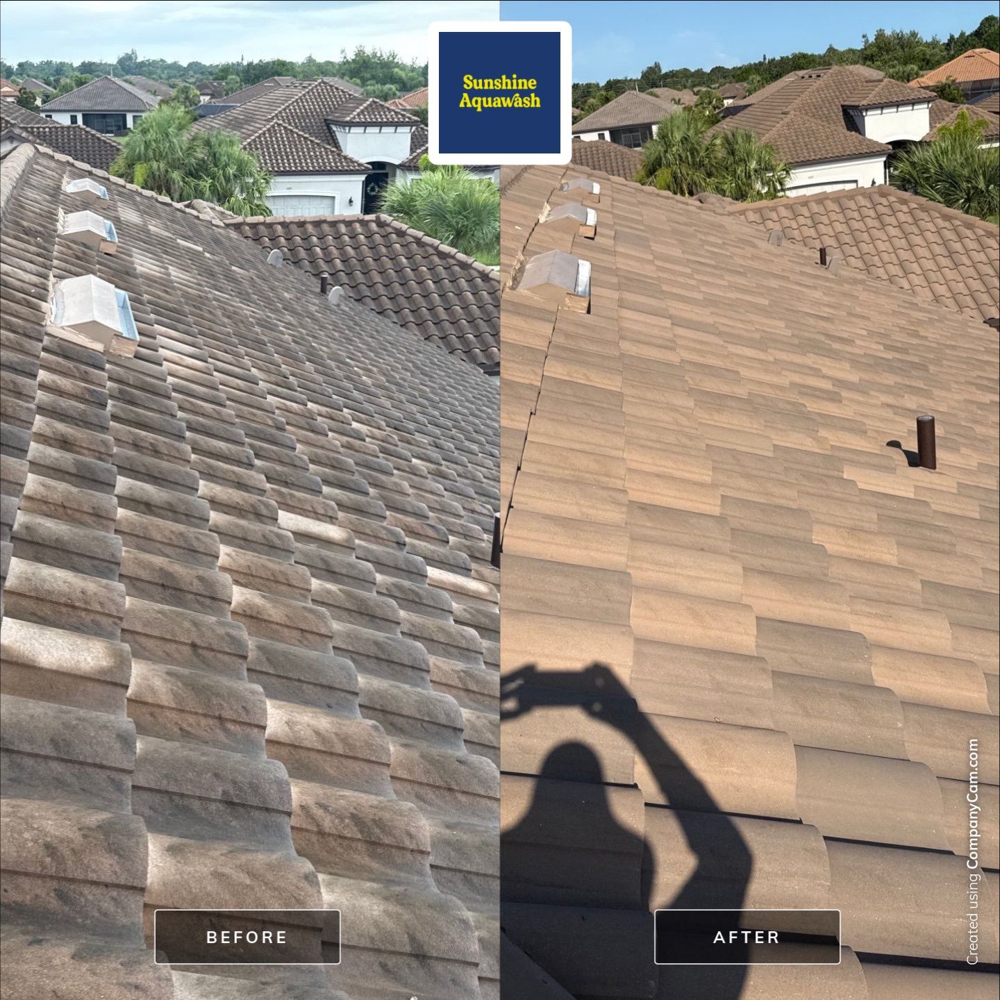 Concrete Tile Roof, Paver Driveway & Lanai Cleaning – Artisan Lakes Esplanade, Palmetto, FL by Sunshine AquaWash
