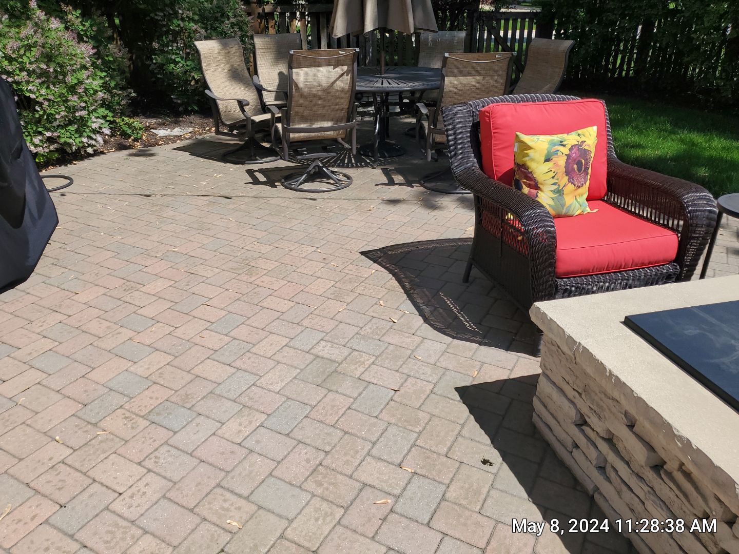 Brick paver clean, sand and seal.  using Surestrip sealant stripper by Northern Power Washing LLC.