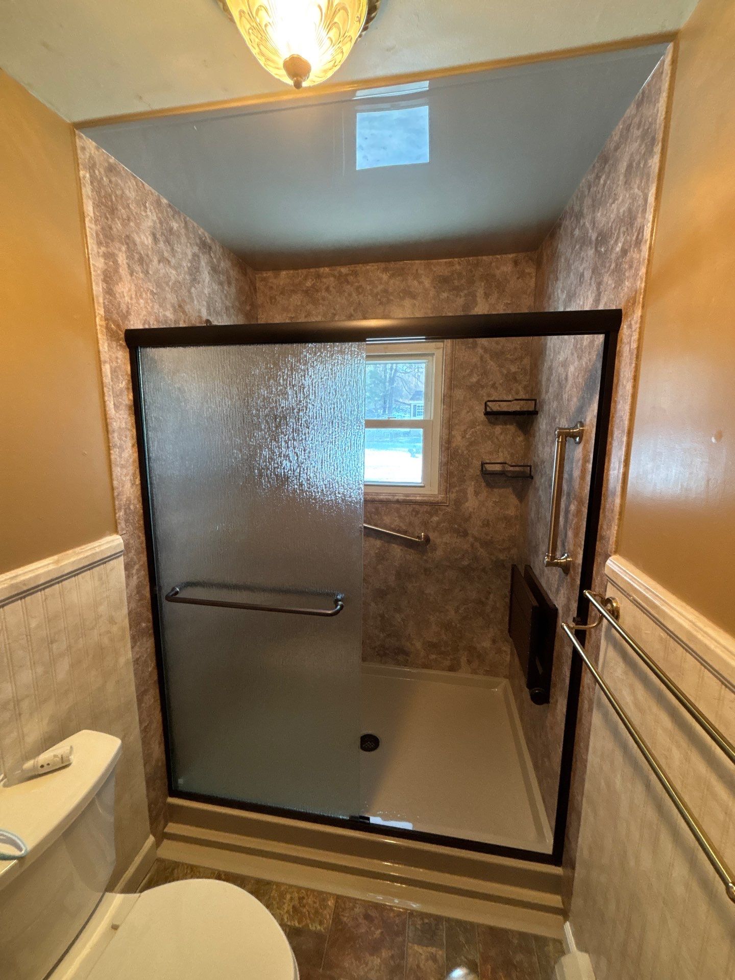Tub To Walk-In Shower Conversion in Bloomingburg, NY by Yankee Home Improvement