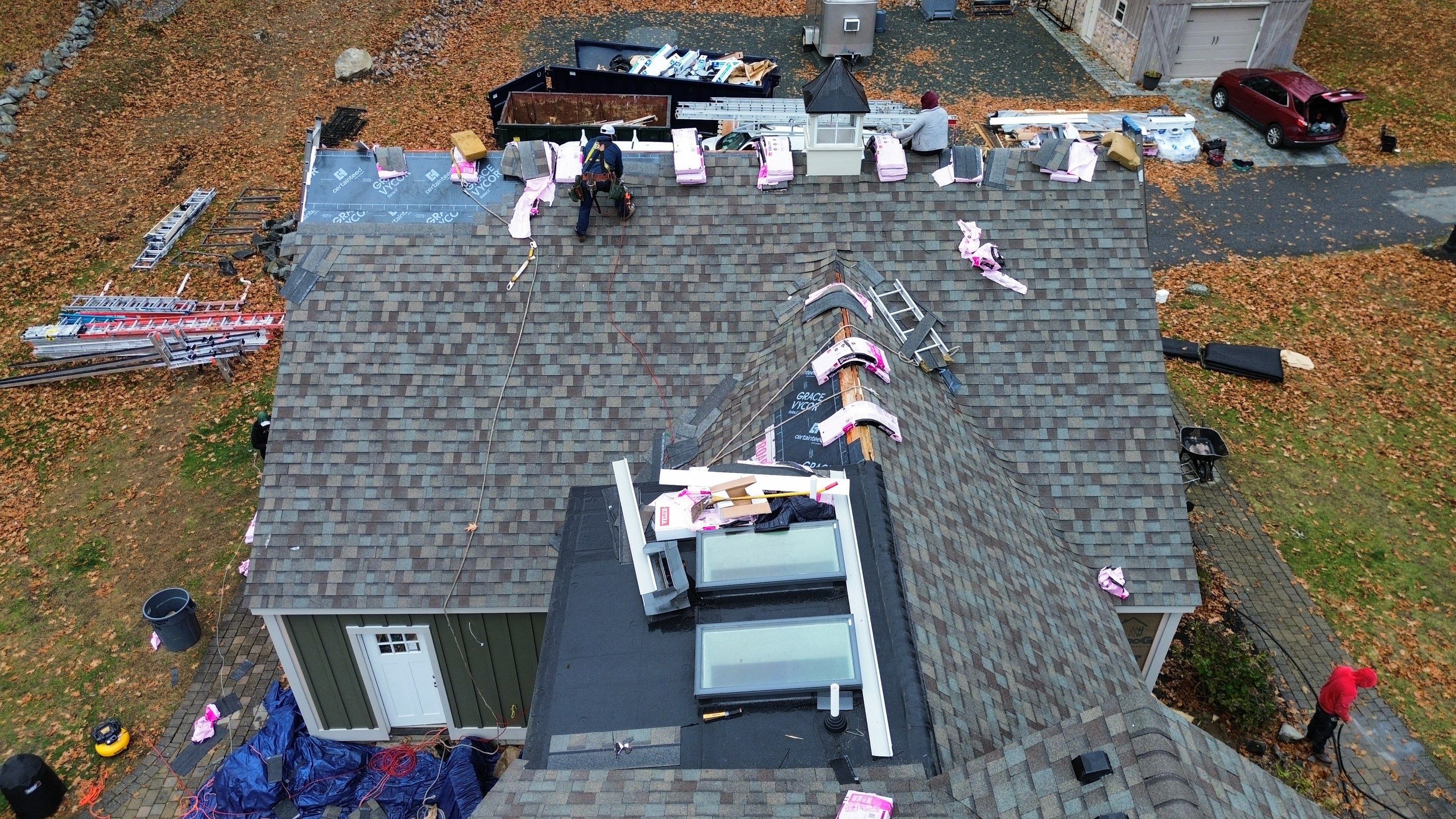 Complete House & Barn Roof with 13 Skylight Reflashing + EPDM Repairs by Mighty Dog Roofing of Greater Middlesex County