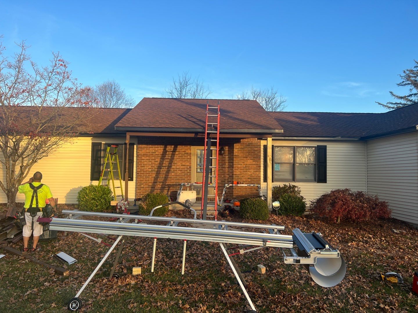 New Black Gutters, Post Wrap, and Garage Wrap by Storm Contracting 