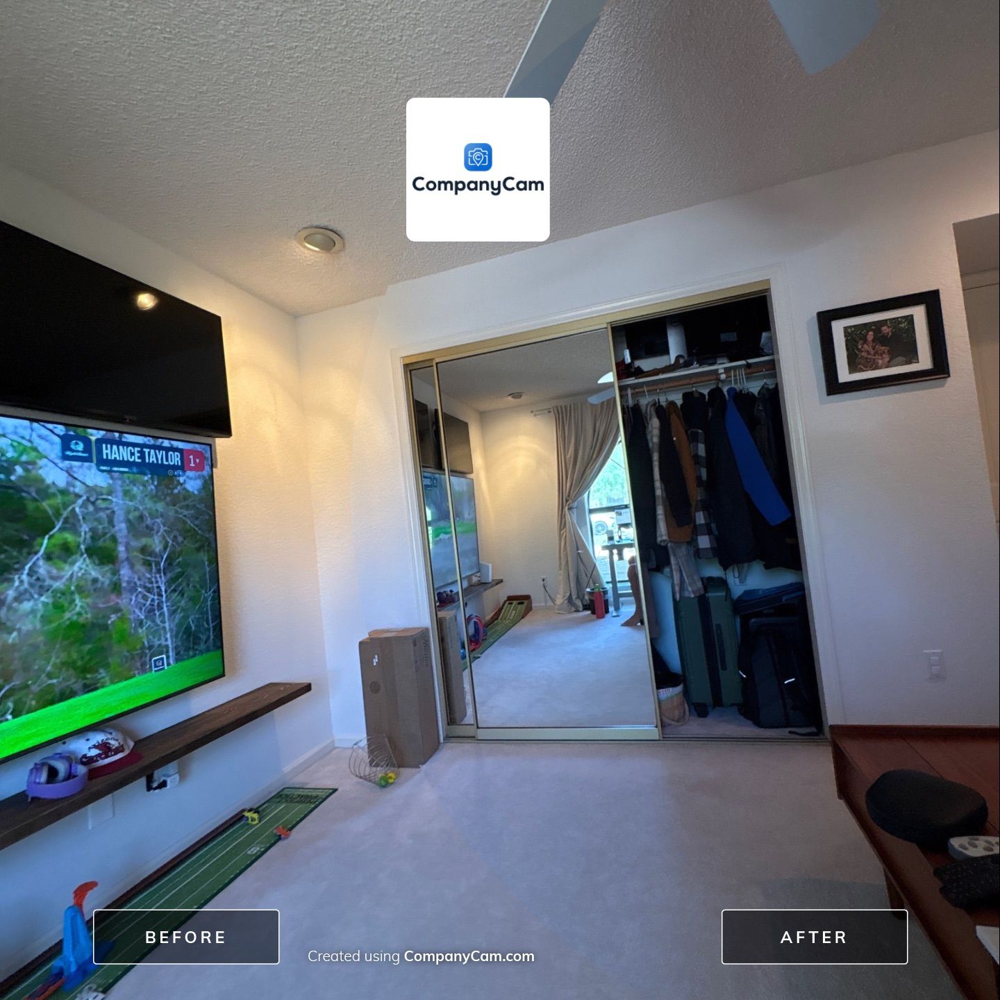 Phoenix Home Office Setup with Integrated AV and Lighting by CompanyCam Sales Demo