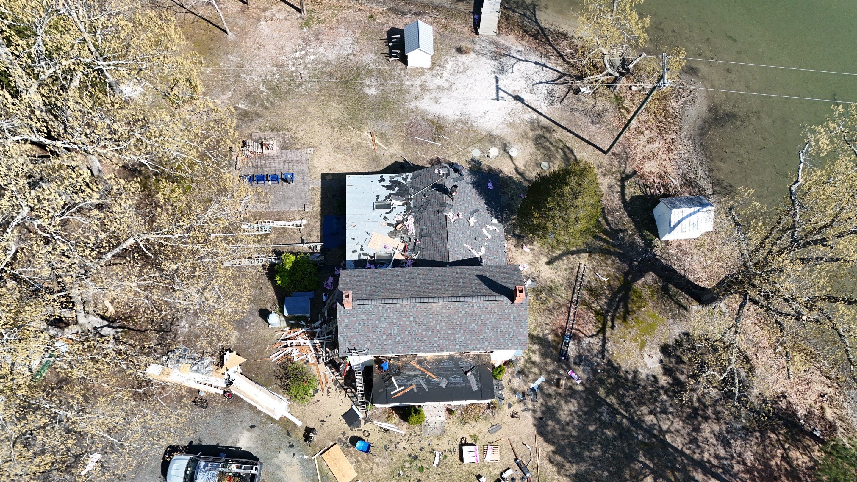 Waterfront Exterior Renovation in Port Haywood by Cade Construction
