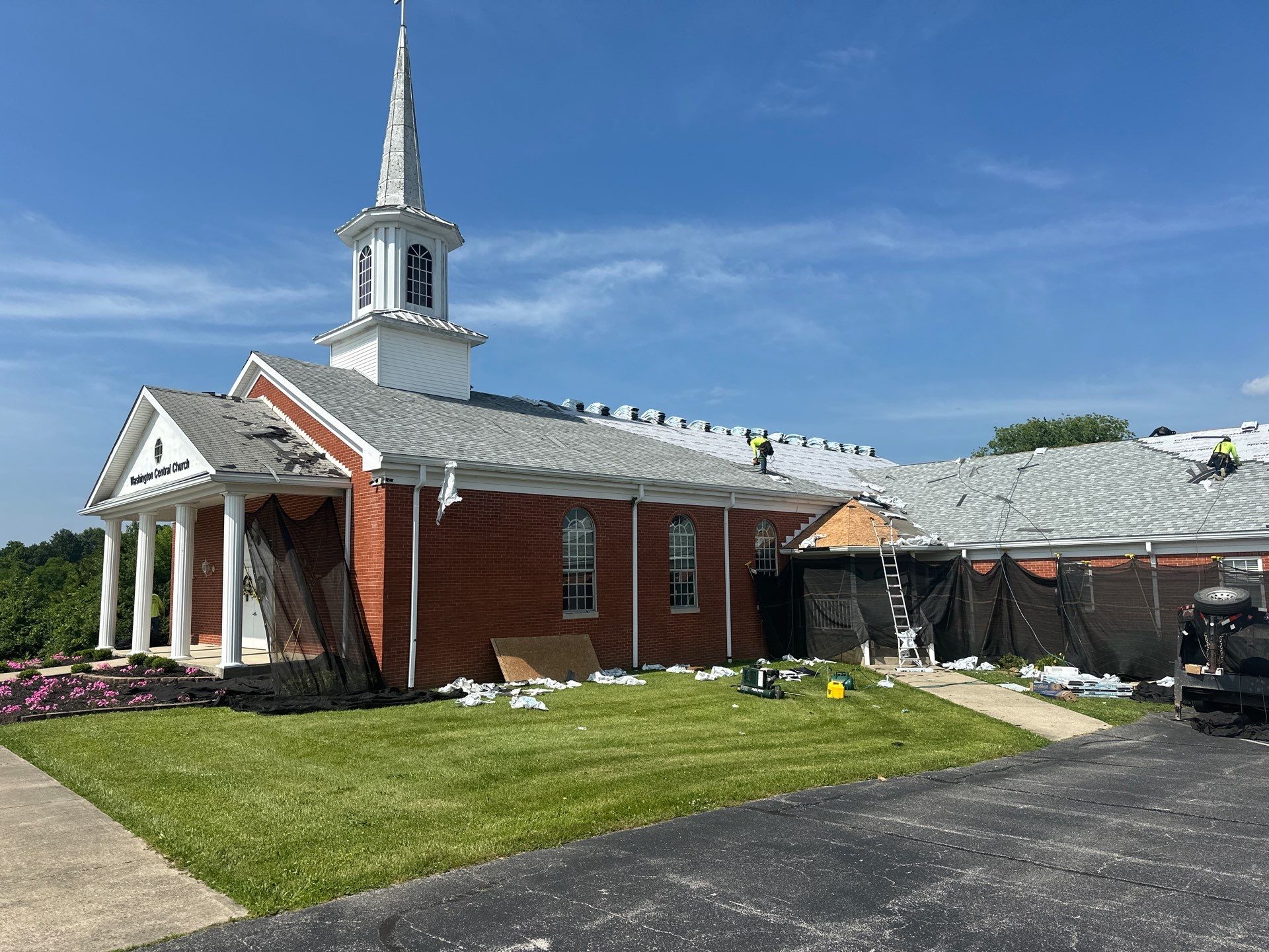 Commercial Roofing Installation using Performance Shingles by Mr. Roofer