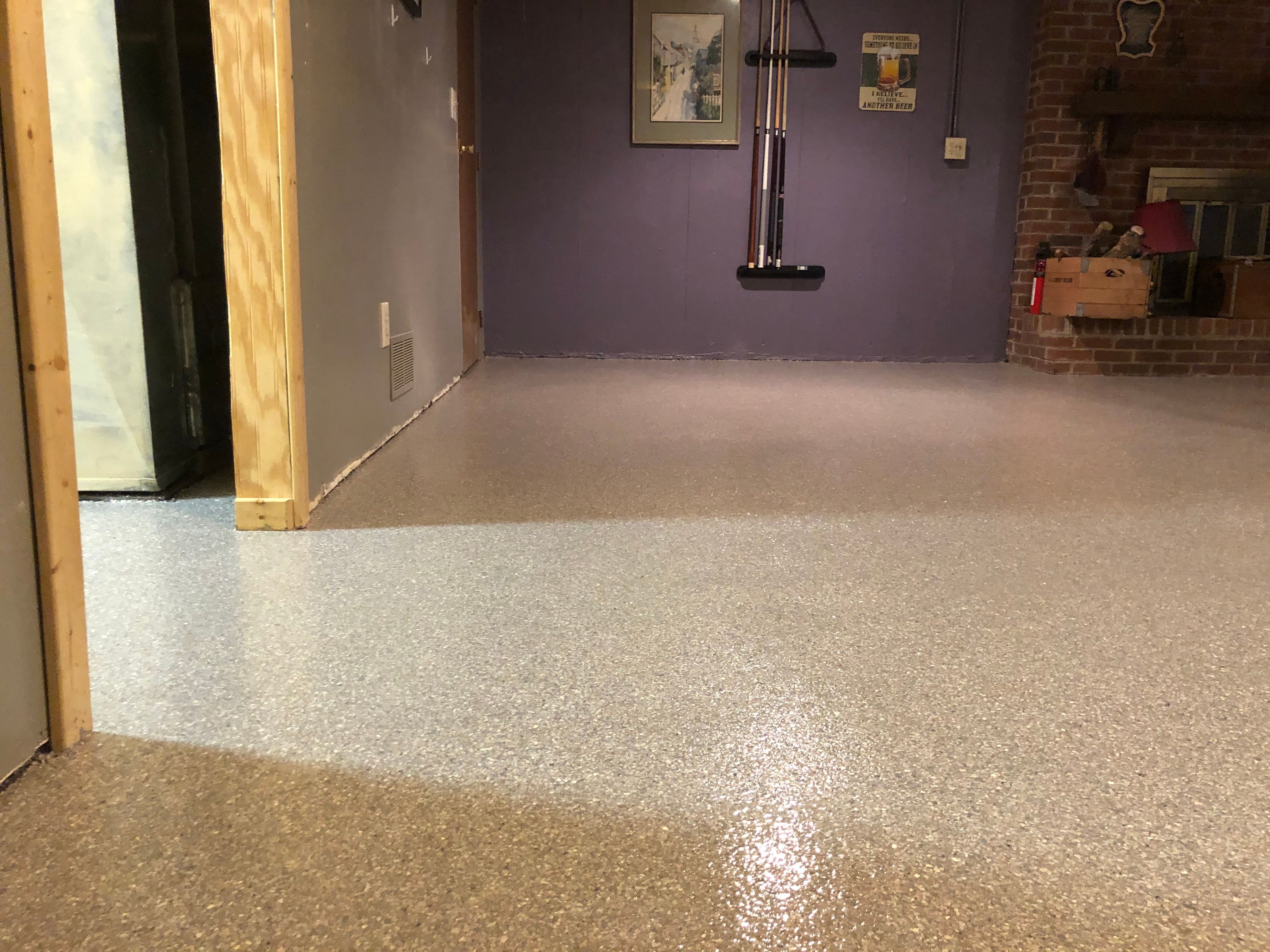 Basement Floor using Fieldstone by Your1DayFloor.com