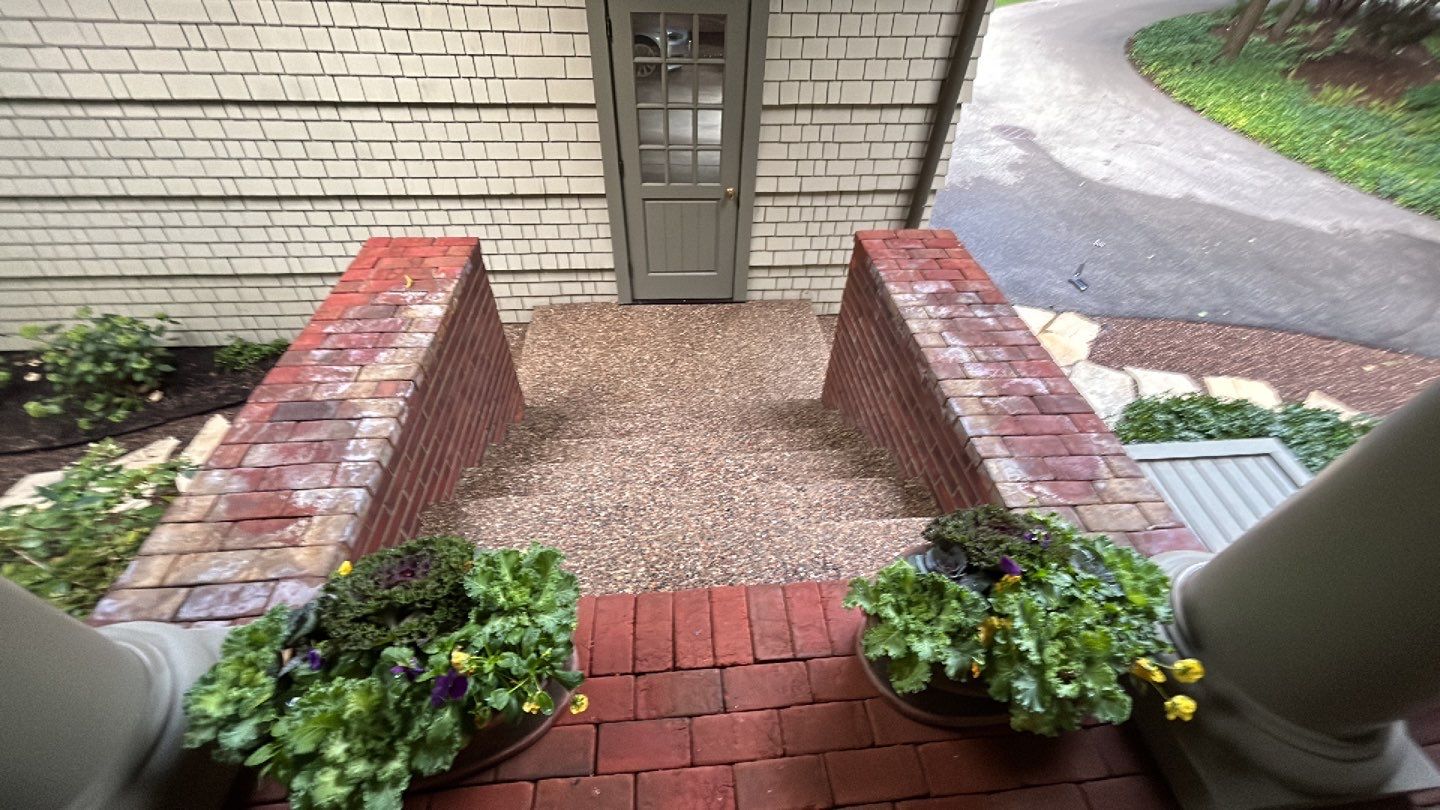 natural stone using Algaecide, soft wash soap by Northern Power Washing LLC.