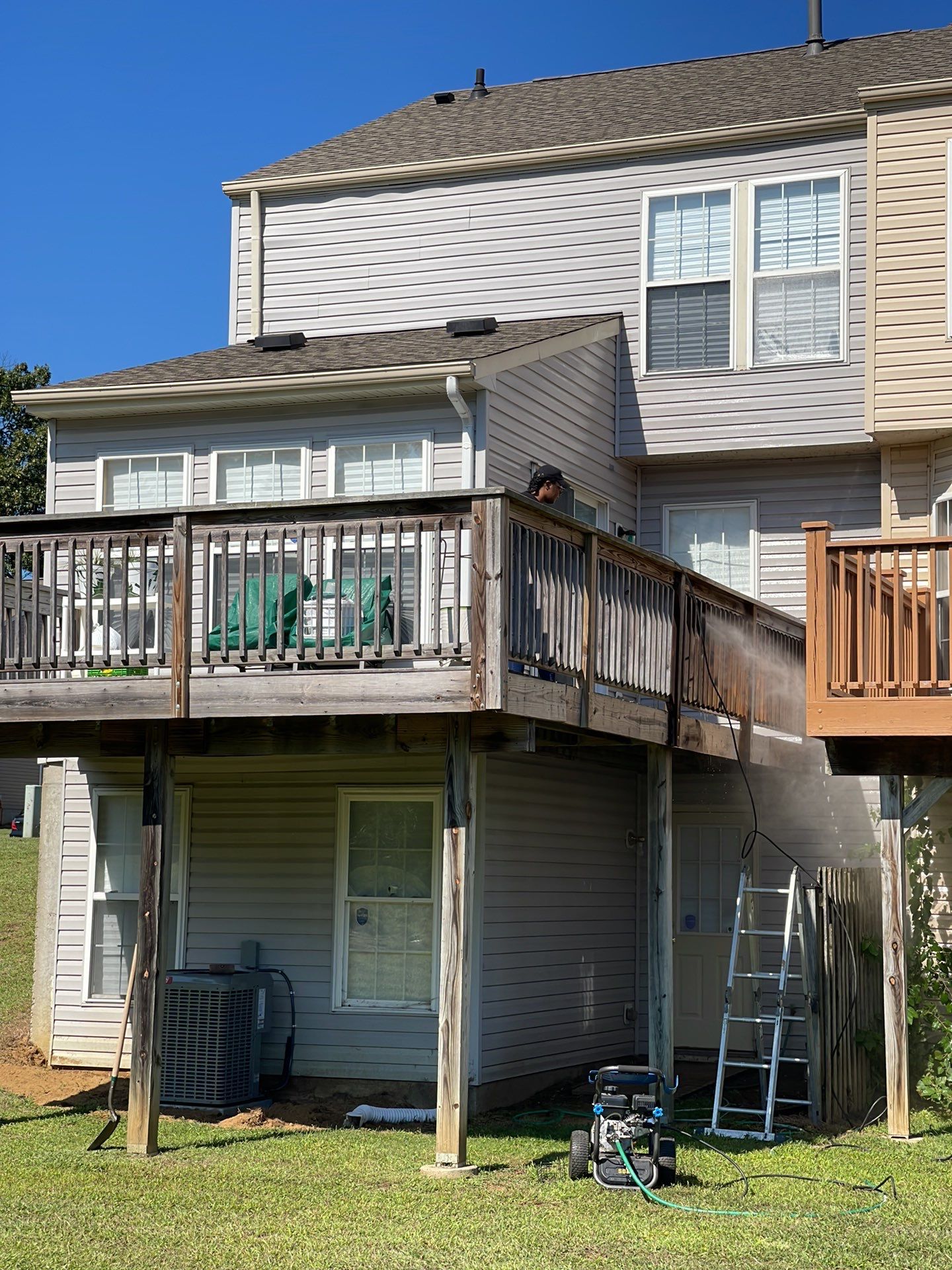 Deck Refinishing using Powerwasher by A1 NERDY HOMES LLC