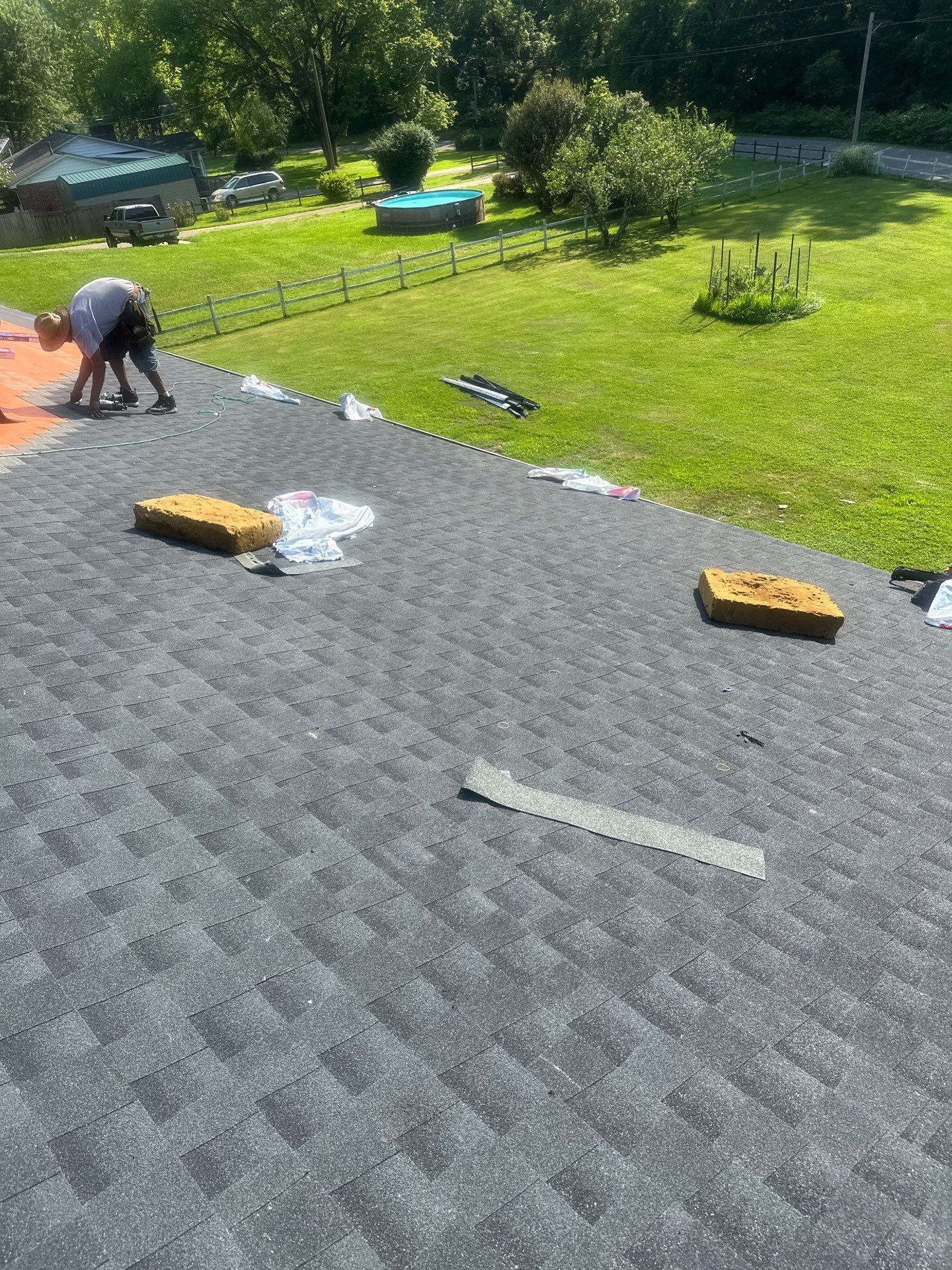 Residential Roofing Installation using GAF Timberline HDZ Charcoal by Rainstoppers Roofing