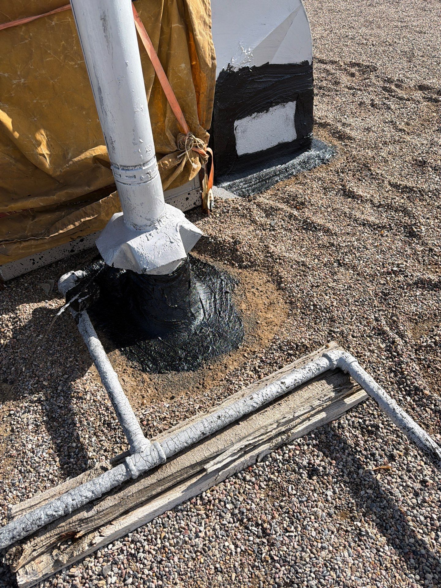 Albuquerque Flat Roof Replacement Using Tan Modified Bitumen Membrane by Doyle Roof Masters Inc