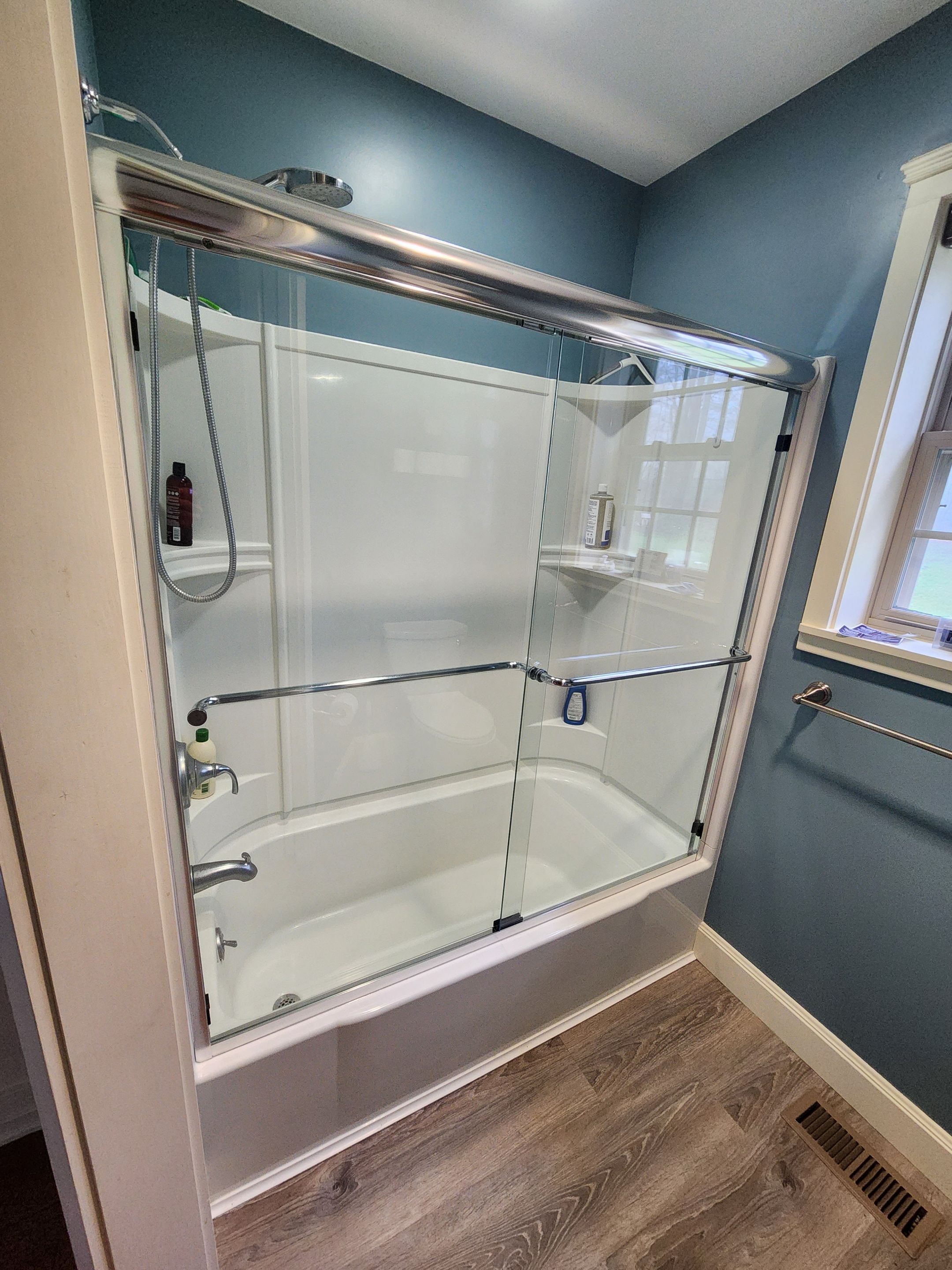 Semi-Frameless Dual Slider Shower by Cheshire Glass Company