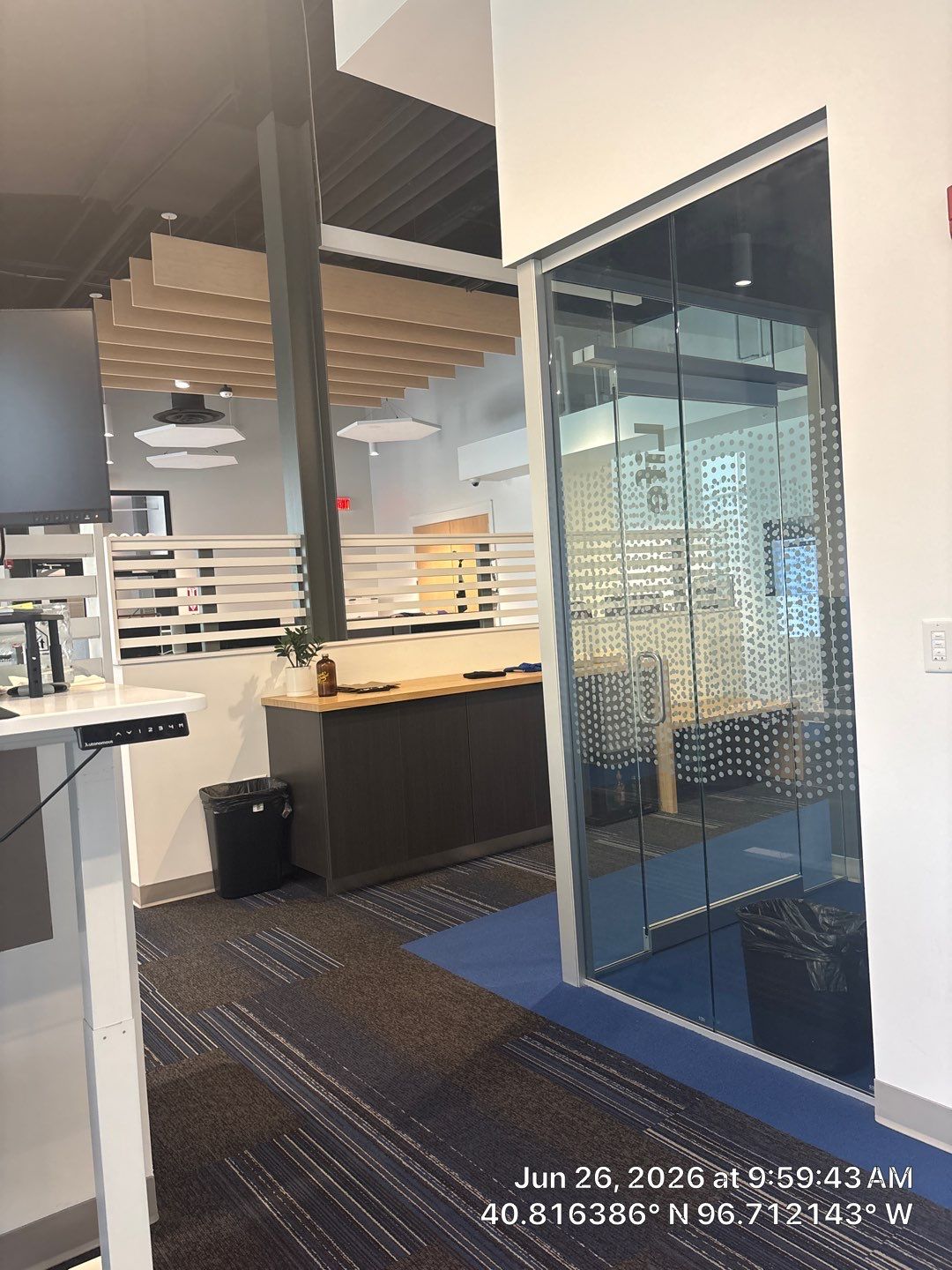 Modern Office Remodel Featuring Custom Acoustic Baffles in Lincoln by CompanyCam Sales Demo
