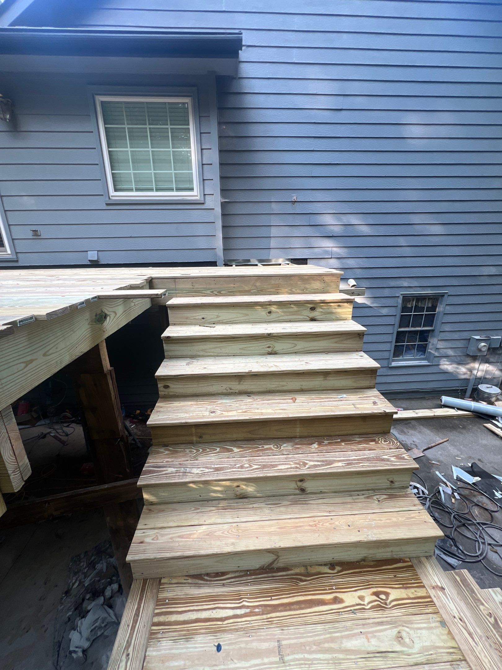 Pressure-Treated Wood Deck Replacement and Staircase Installation in Kennesaw by Swift Home Renovations