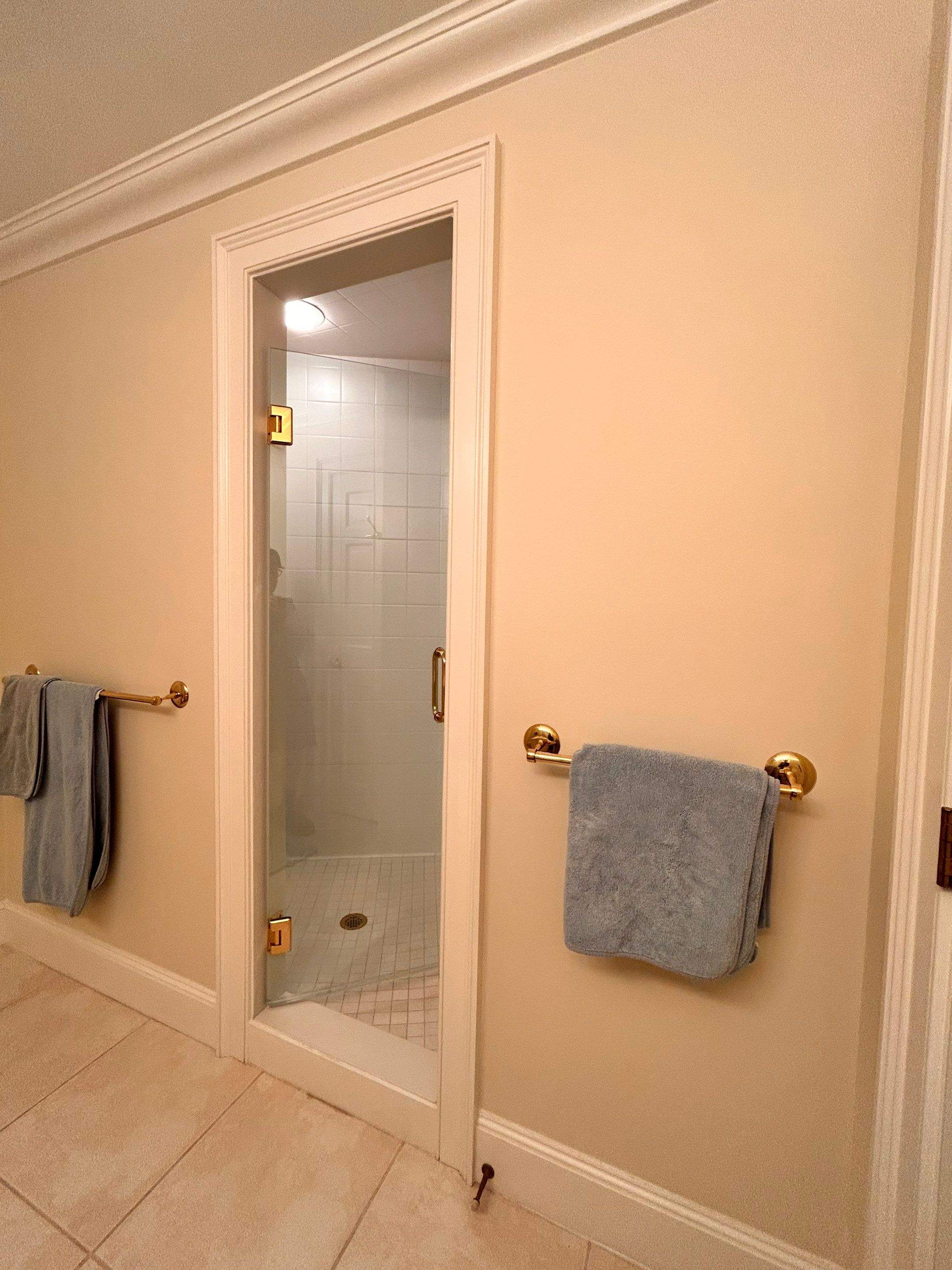 Multiple Frameless Shower Doors by Cheshire Glass Company