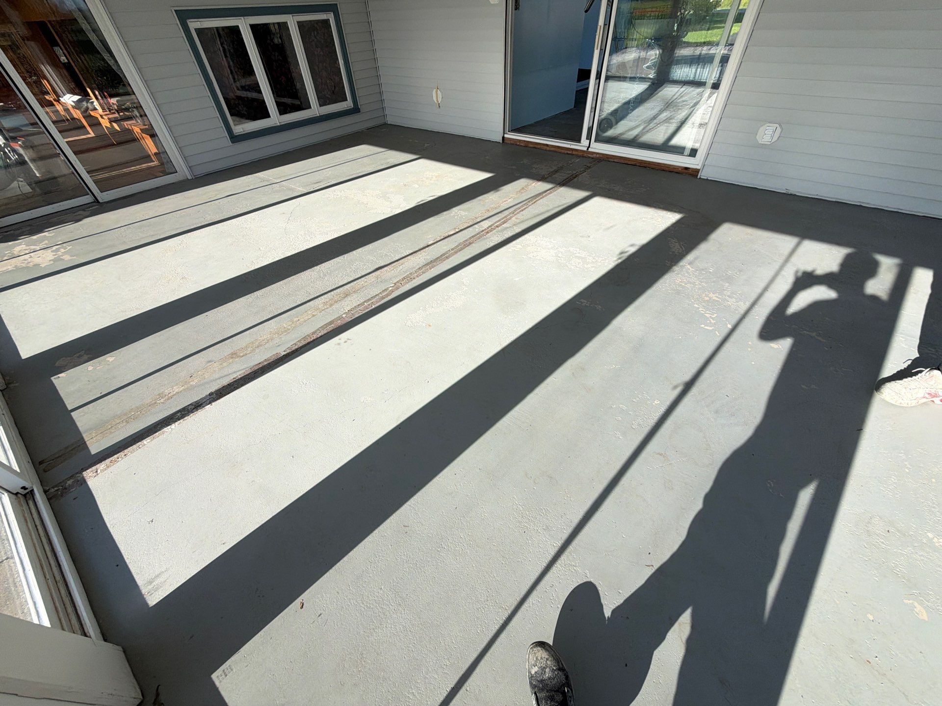Vintage Cobalt Garage Coating by NG Masonry & Construction LLC