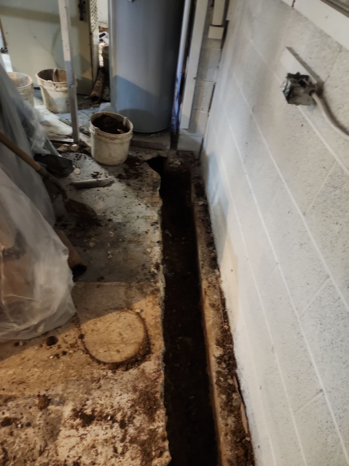 Interior French Drain & Mold Remediation Project in Manville, New Jersey by Pure Service Pro, LLC 