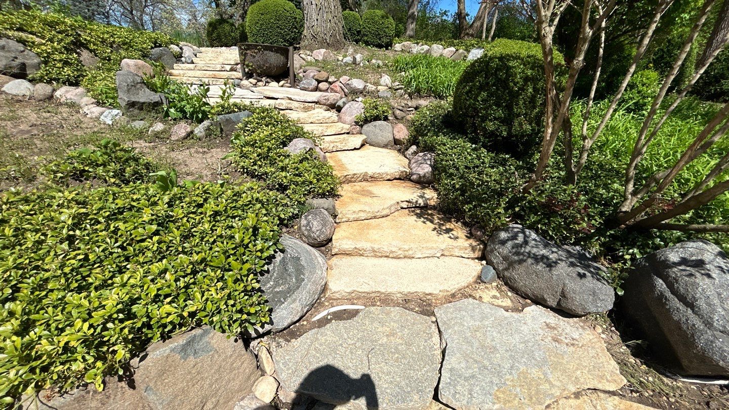 natural stone using Algaecide, soft wash soap by Northern Power Washing LLC.