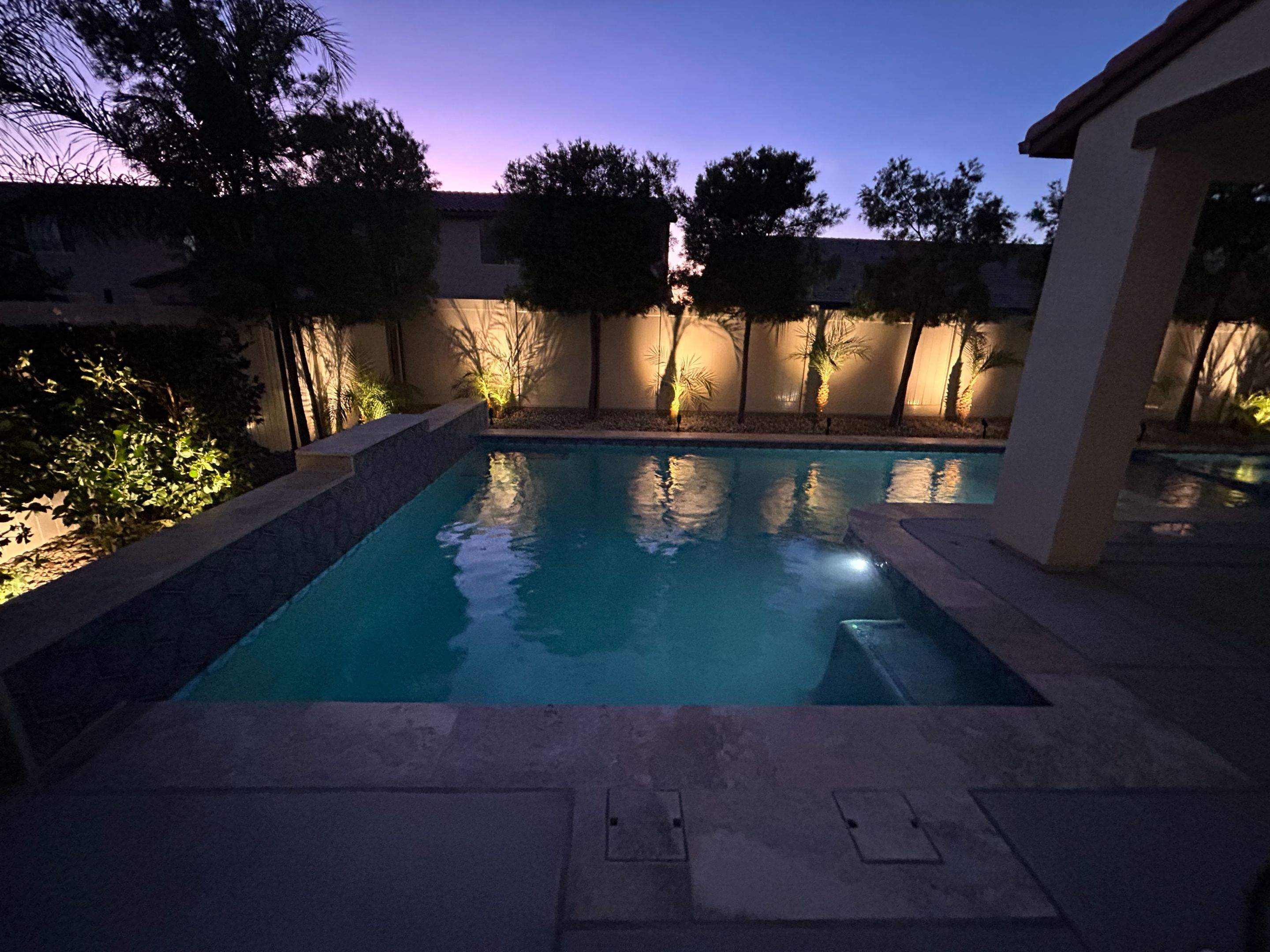 Pool and spa in a tight yard by Premier Pools and Spas Temecula