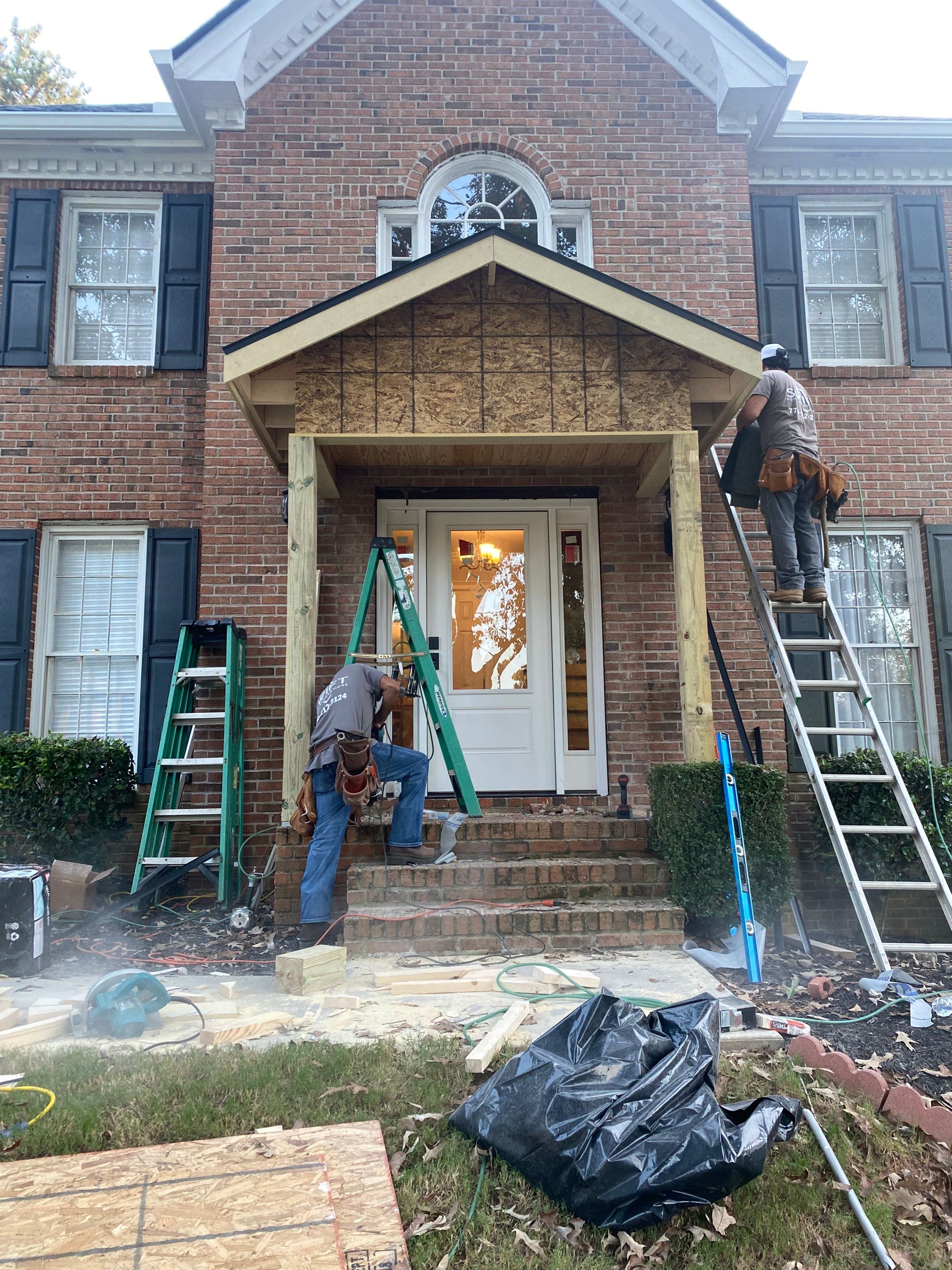 Custom Portico Construction and Siding Replacement in Alpharetta by Swift Home Renovations