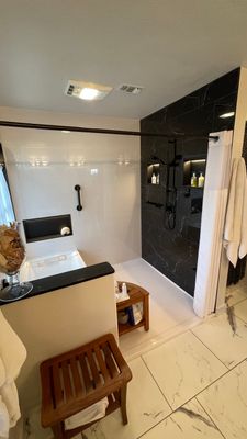 Stunning Boerne Bathroom Remodel Featuring Large Walk-in Tub & Shower Wet Area