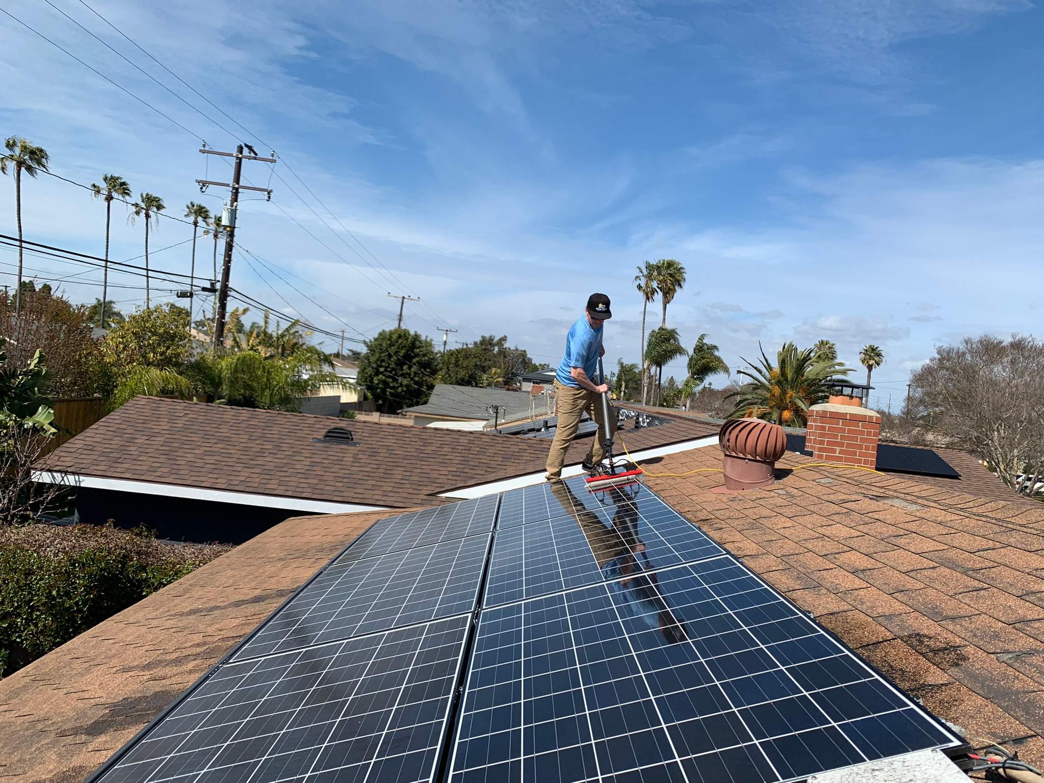 Pressure Wash using Sodium Hypochlorite and Solar Panel Cleaning in Huntington Beach by Property Cleaning Experts
