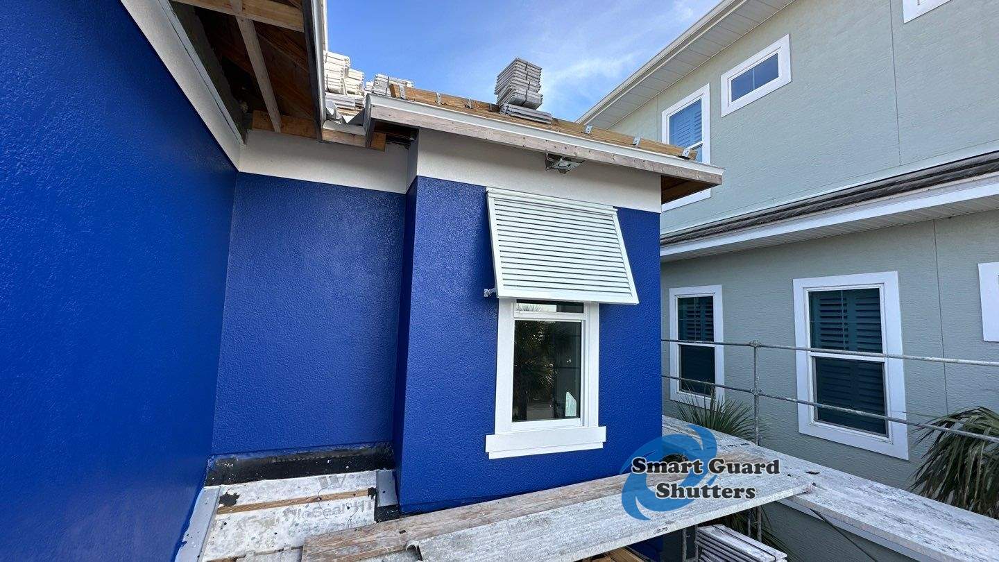 Decorative Bahamas in Traffic White by Smart Guard Shutters