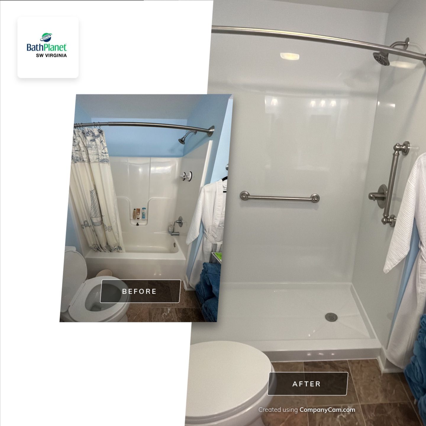 Shower with Shower Rod by BathPlanet SW Virginia