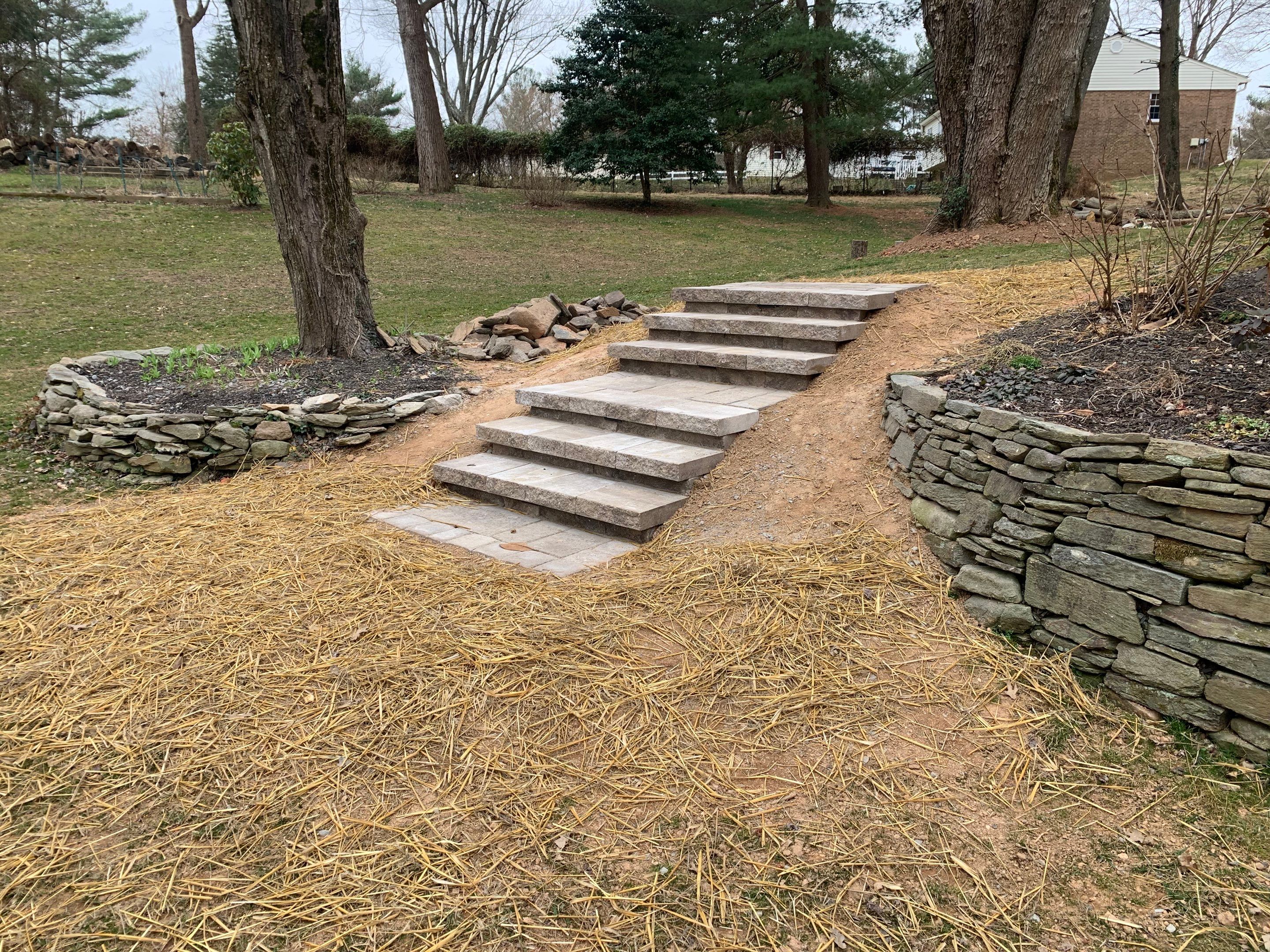 Front Walkway Remodel using Techo-Bloc Pavers by The Smet Companies, LLC