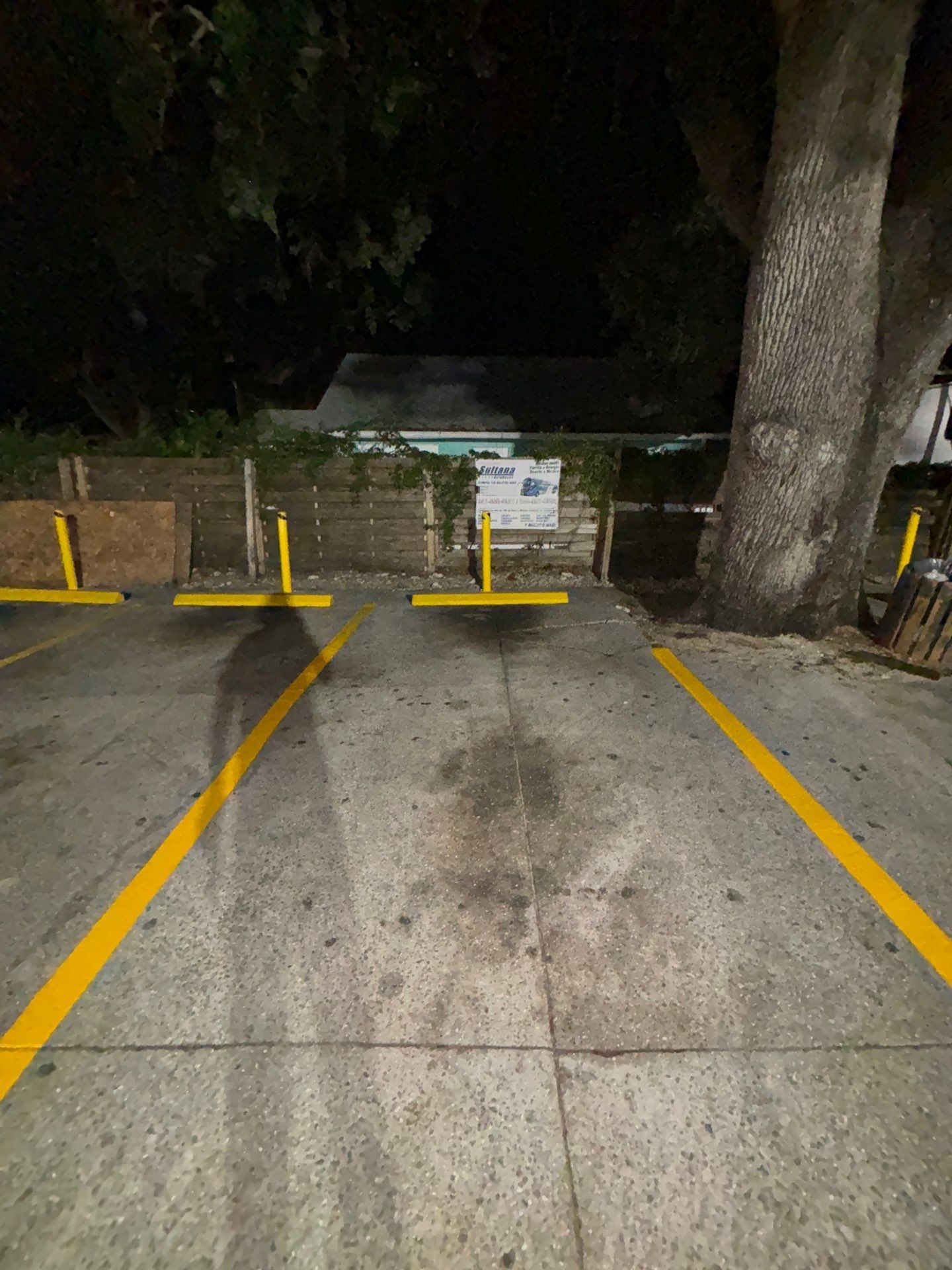 Bollard Installation, Line Striping, & Parking Block Installation at La Primavera Supermarket  by Everline Coatings & Services - Southwest FL