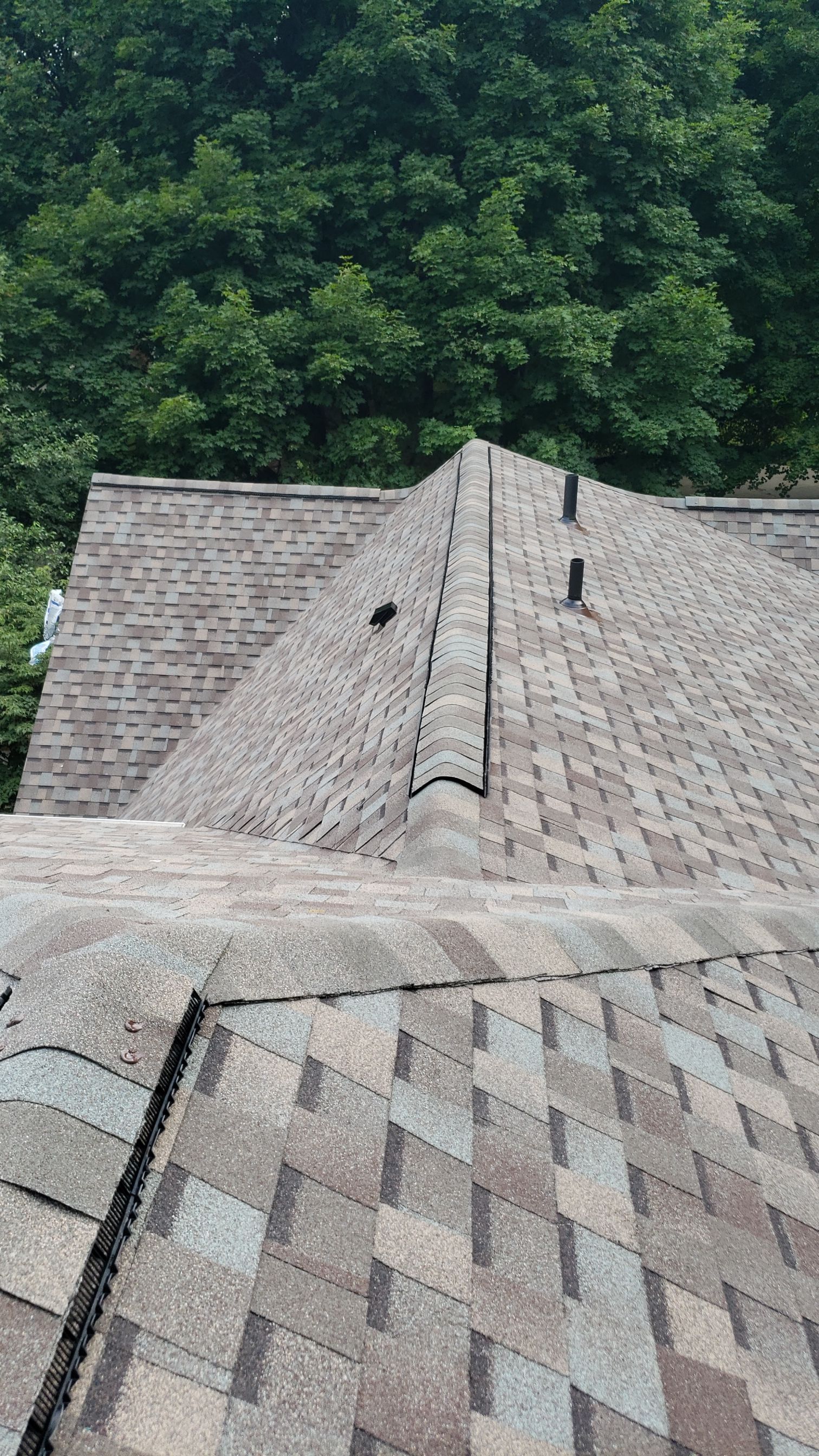 Brand: Atlas Pinnacle Color:  Majestic Shak Drip Edge: White by Eagle Eye Roofing